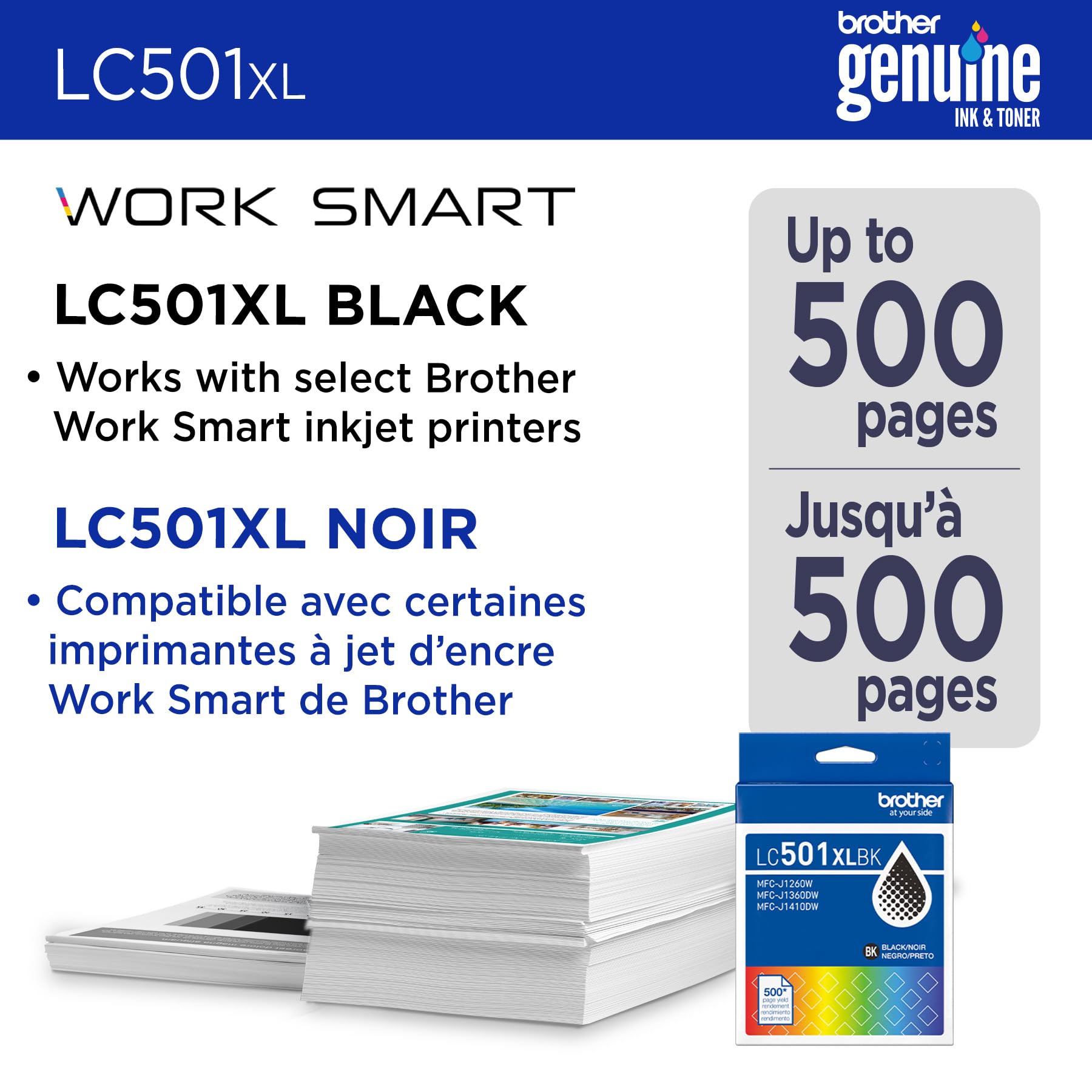 Brother Cartuccia d'inchiostro nero originale LC501XLBK ad alta resa