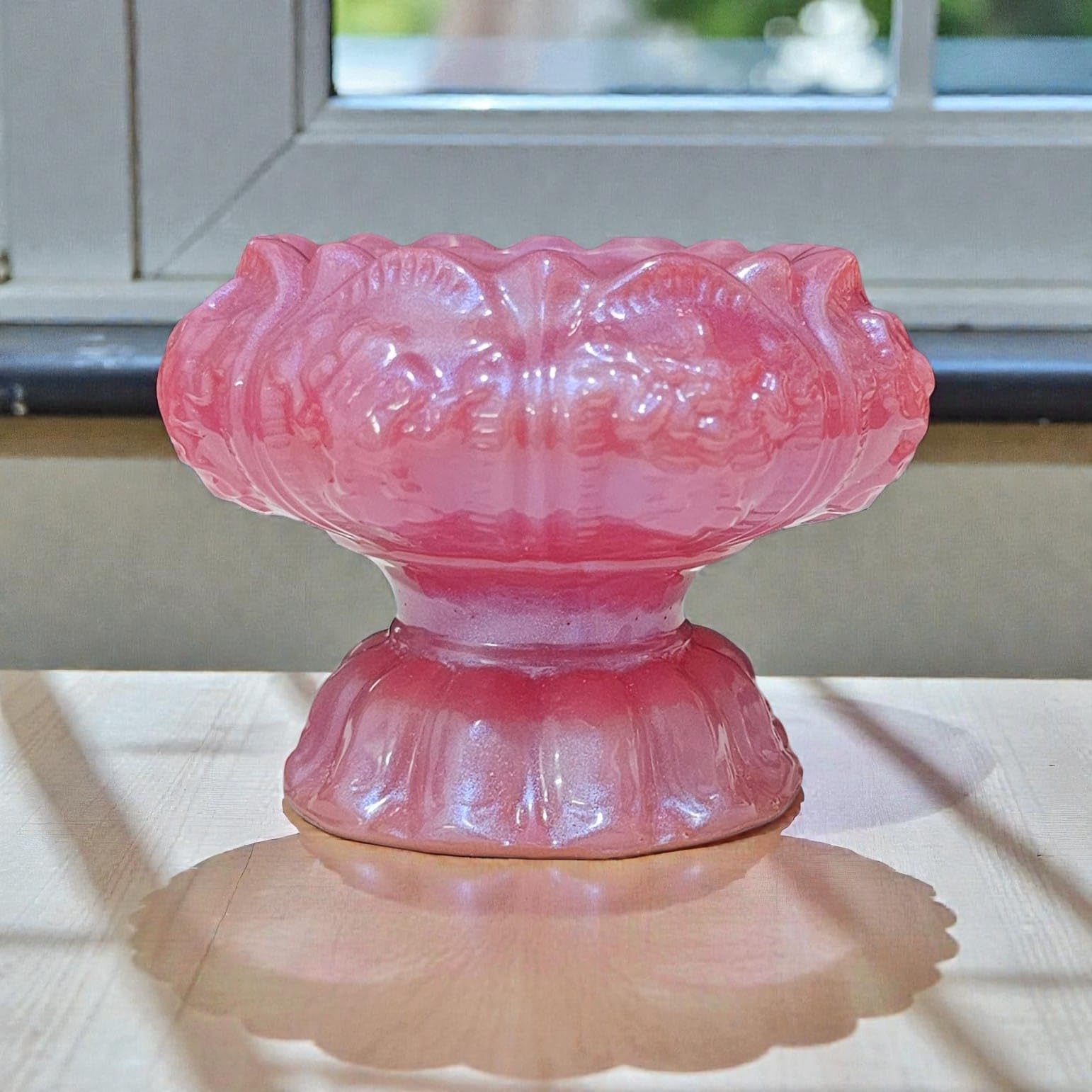 Inventive Art Creation Grand Lotus Tealight Holder, Resin, 7.5 cm x 11 cm, Pedestal Style, Home Decor (Blushed Ruby) 3