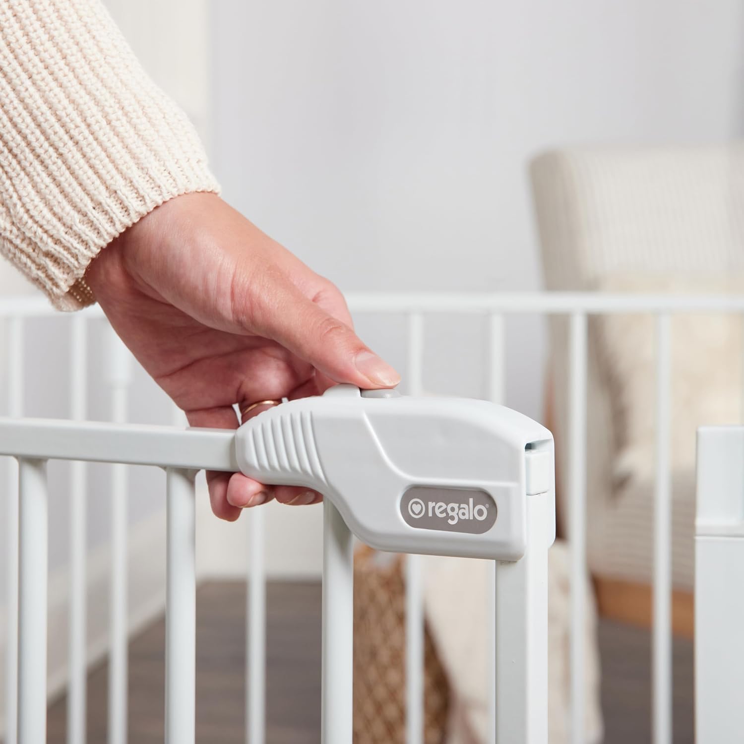 Regalo Safety 144" Super Wide Baby Gate & Play Yard, 2-in-1 Adjustable 6-Panel Safety Gate for Doorways & Large Openings, Hardware Mounted Gate for Babies, Toddlers & Pets