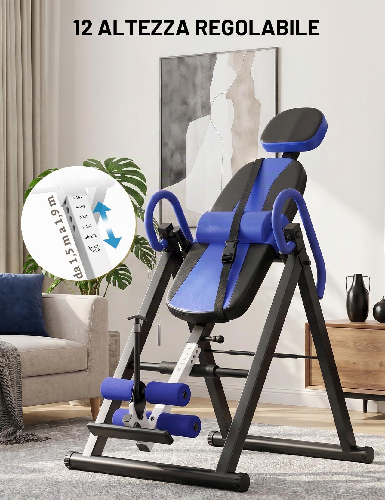 YOLEO Panca a inversione Gravity Resistente con poggiatesta Regolabile e Protezione Cintura Posteriore con Macchina per Sollievo dal Dolore Terapia