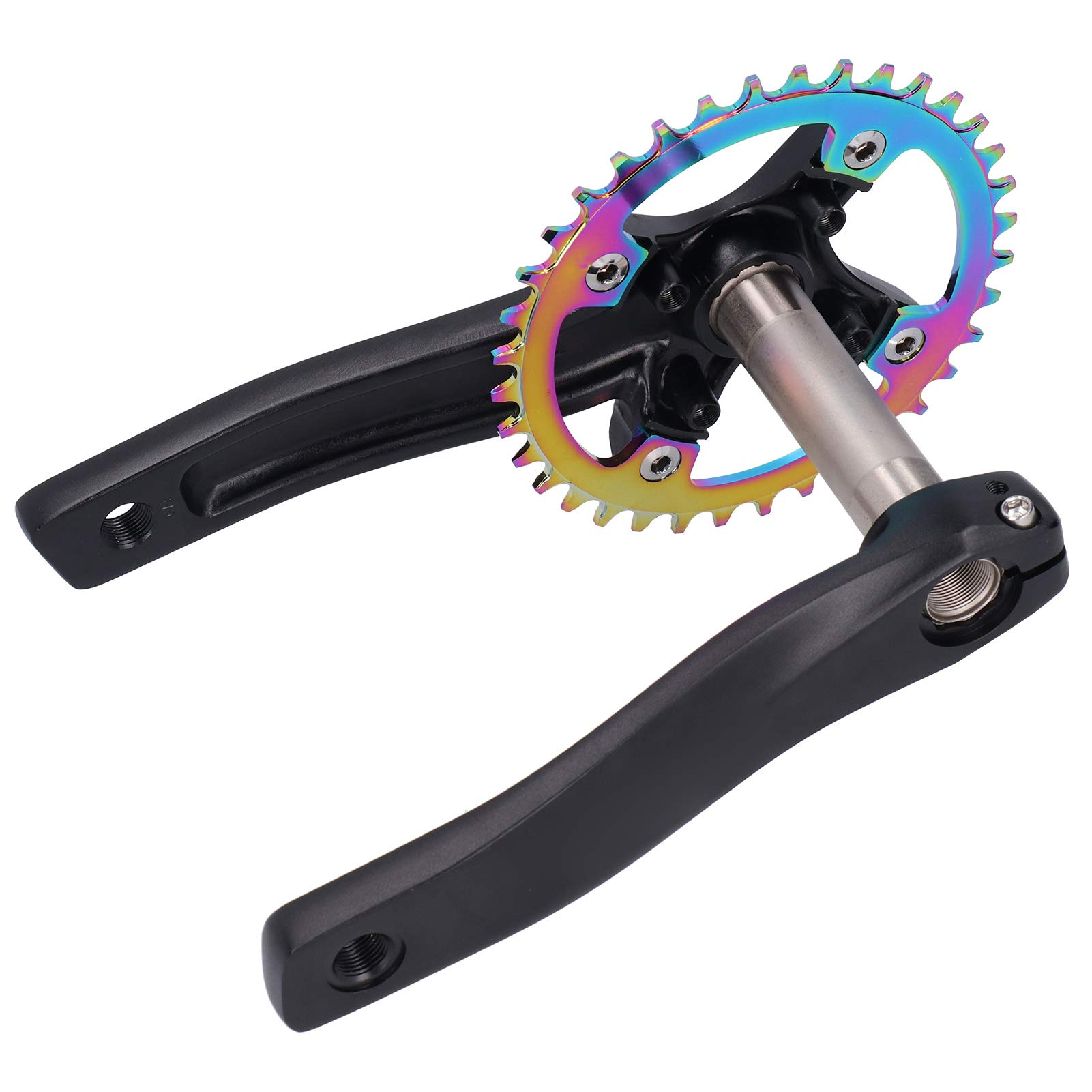 VGEBY Guarnitura Single Speed ​​36T, 170mm Pedivelle Bike Guarnitura con Movimento Centrale per Single Speed ​​Mountain Bike Refit Manovella Sinistra Destra
