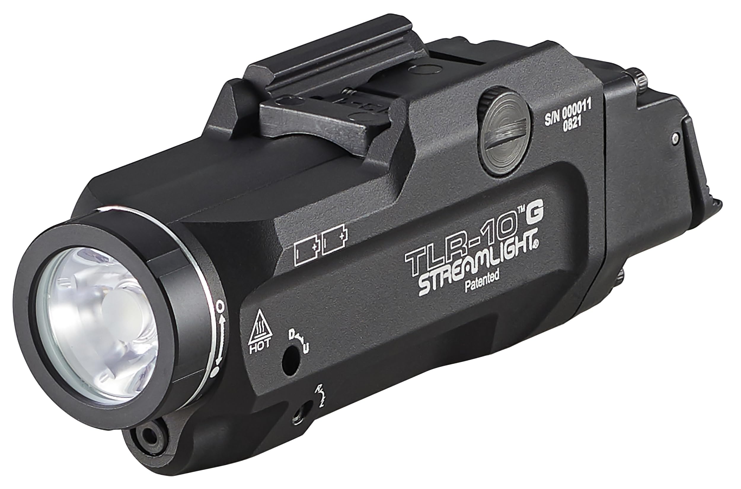 Streamlight 69473 TLR-10 G Flex 1000-Lumen Luce tattica per armi con laser verde integrato, opzioni di interruttore posteriore e kit chiave, nero