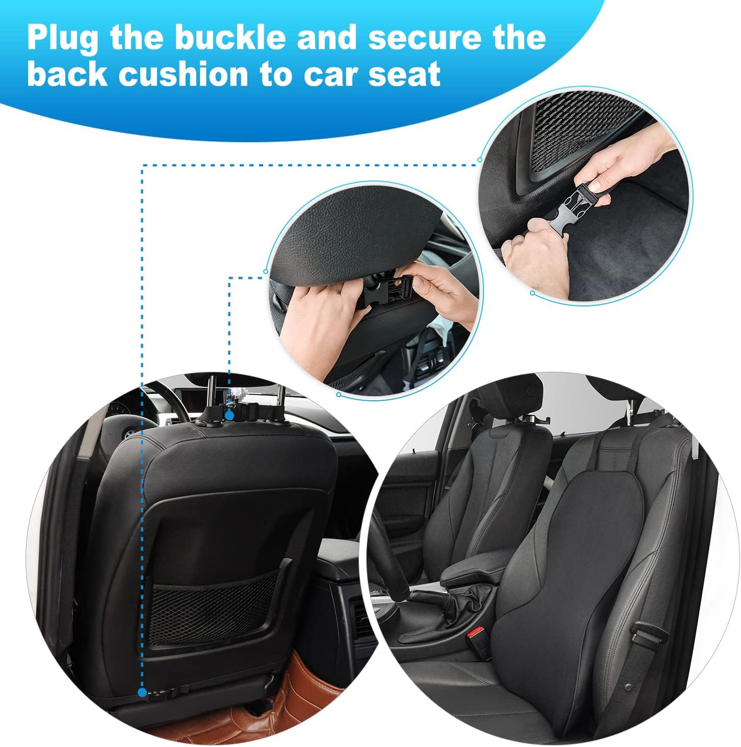 anzhixiu Lumbar Support for Car Design Both fit Body Curve and Car Seat Curve -Thin and Light Lumbar Support Pillow Back Cushion Improve Comfort and Reduce Driving Fatigue - Black : Automotive