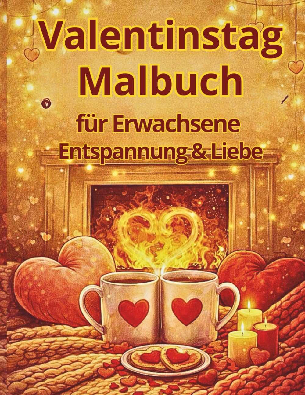 Valentinstag Malbuch für Erwachsene – Entspannung & Liebe: Romantisches Ausmalbuch für Frauen und Männer | Anti-Stress Bilder mit Herzen, Geschenken, gemütlichen Szenen & Liebe