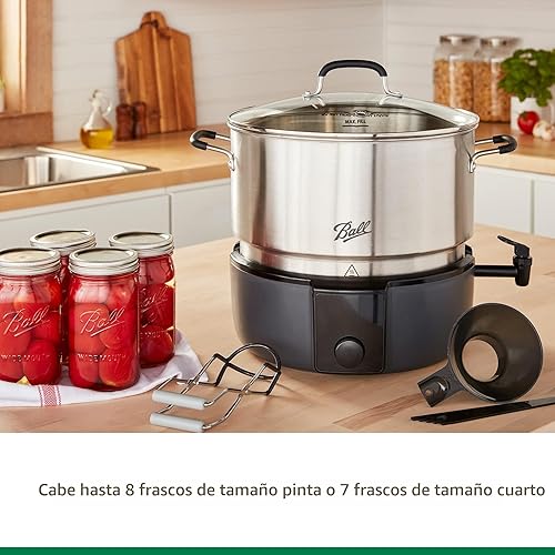 Miniatura 6 de Ball EasyCanner Envasadora Eléctrica de Baño de Agua, Capacidad de 21 Cuartos de Galón, Calentamiento Automatizado, Funcionalidad de Multicocina y