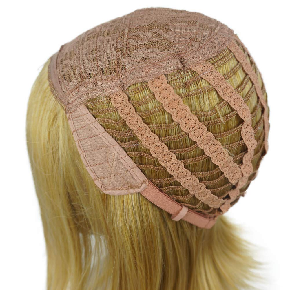 Aimole Women Straight Bob Blonde Wigs Medium Length Synthetic Wig Halloween Costume Cosplay Party Hair