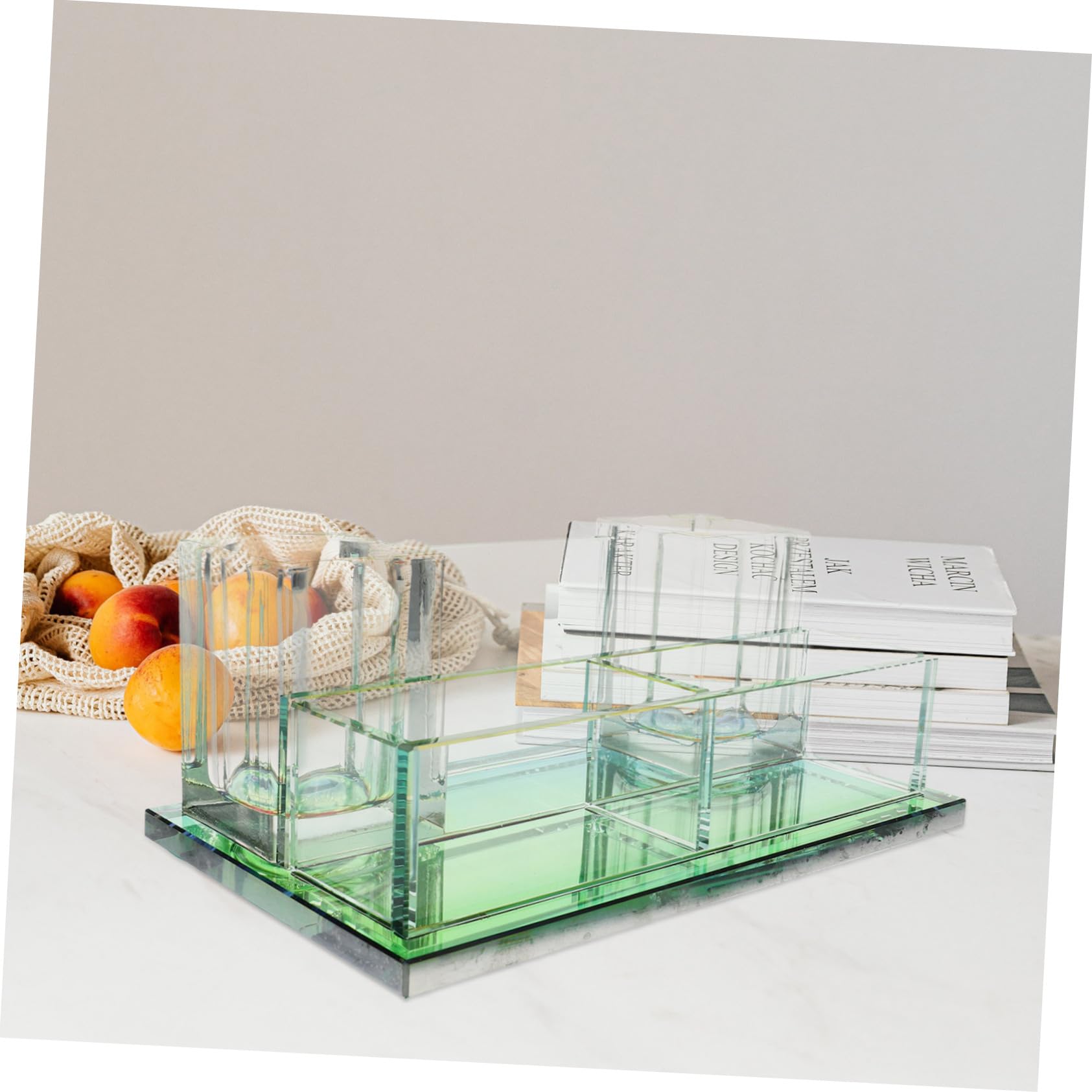 Base per Microfono da Tavolo in Cristallo a 2 Slot | Supporto Stabile per Microfono Wireless, Adatto per Casa e Spettacoli, Struttura Compatta Salvaspazio