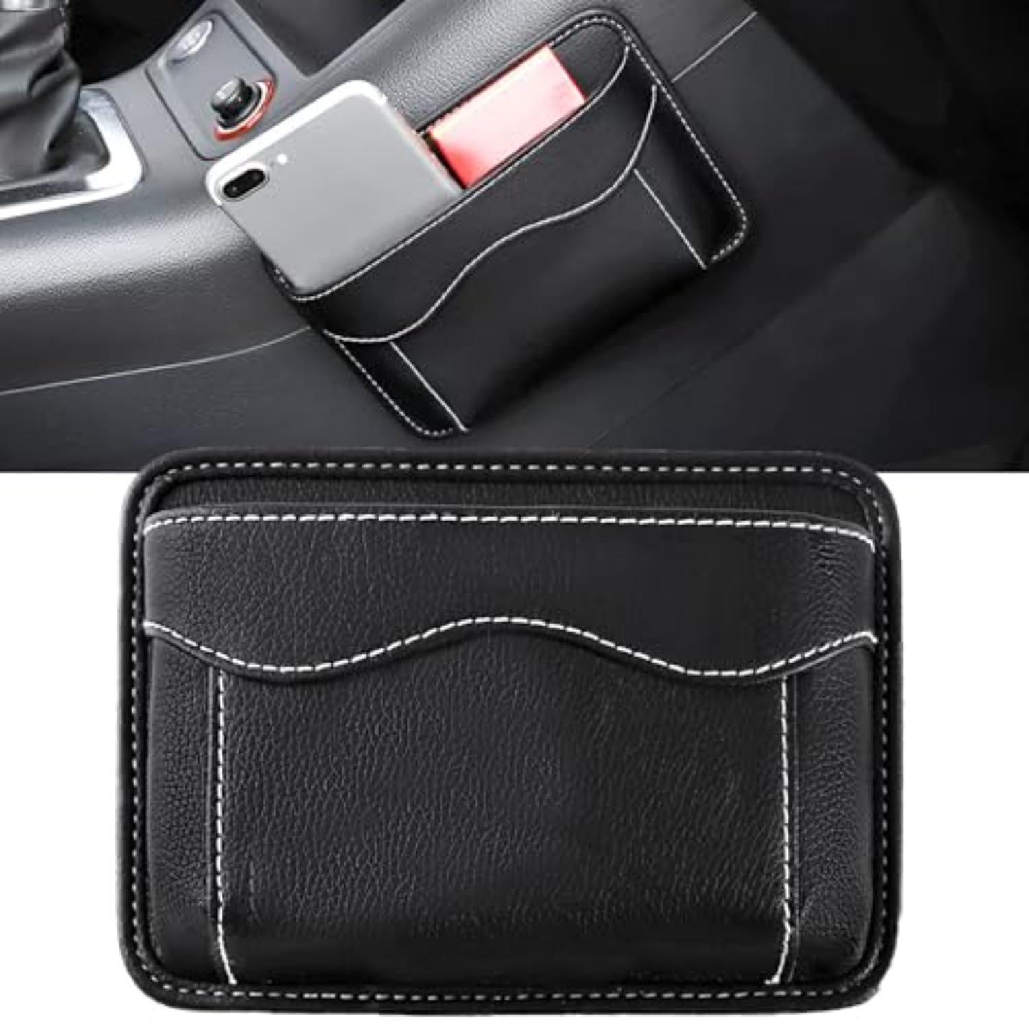 Fcukkde Normal Car Seat Organizer For Porsche 911 (991 992 993 996 997) Carrera Targa Turbo Gt3/Gt3 Rs Gt2/Gt2 Rs, Seat Gap Filler Storage Accessories Organizer Multipurpose Mini Storage Bag
