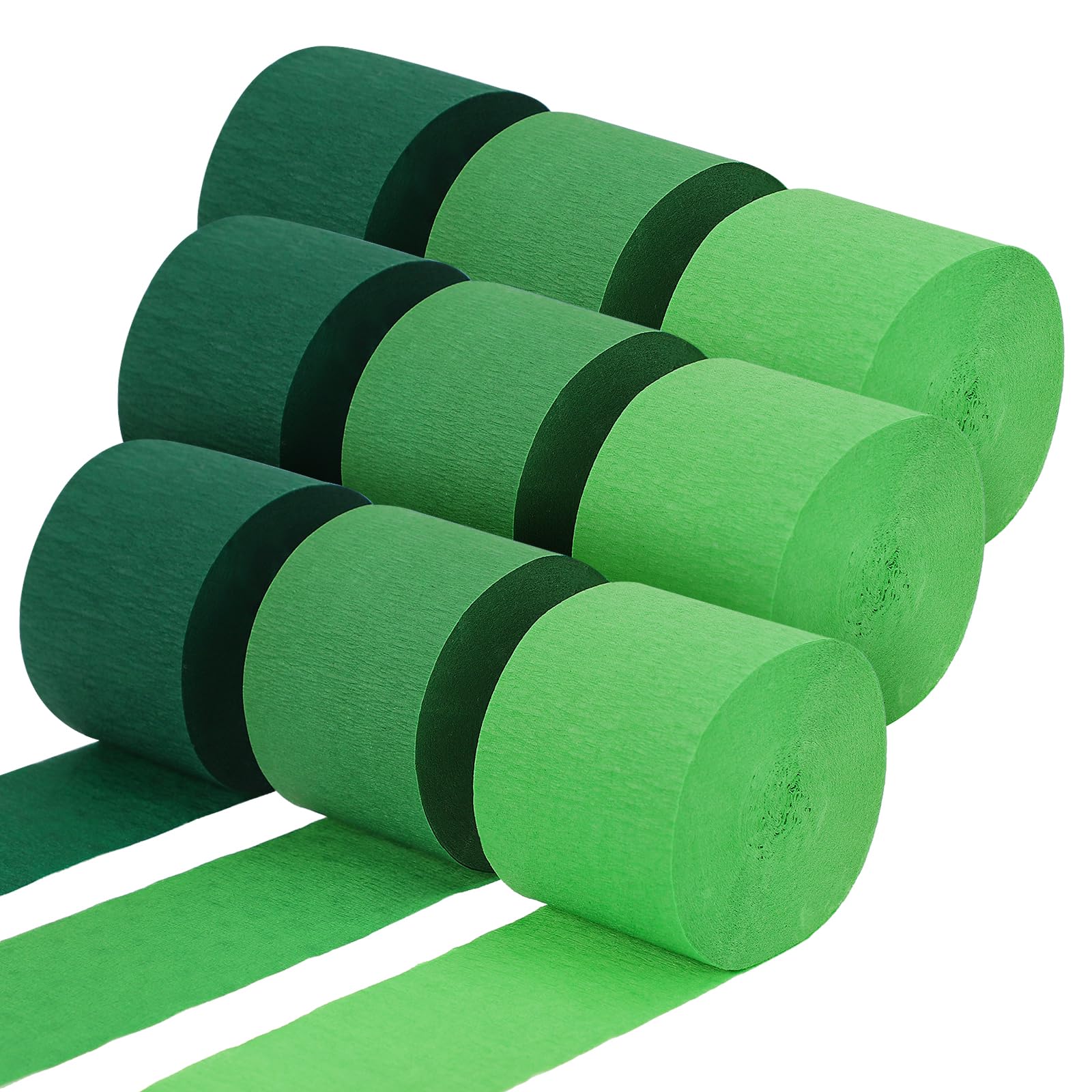 Green Crepe Paper Streamers 9 Rolls 738ft,