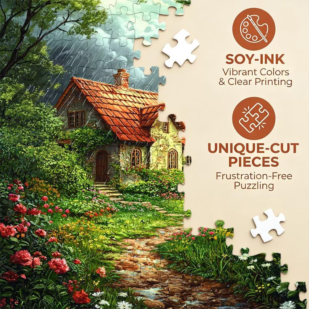 Puzzle 6000 Pezzi, Casa Pioggia 3D Puzzle per Adulti Impegnativo, Educa Puzzles Artistico, Divertente E Stimolante Puzzles Decorativo per La Famiglia, Regalo e Decorazione Pareti DX0YL6-915