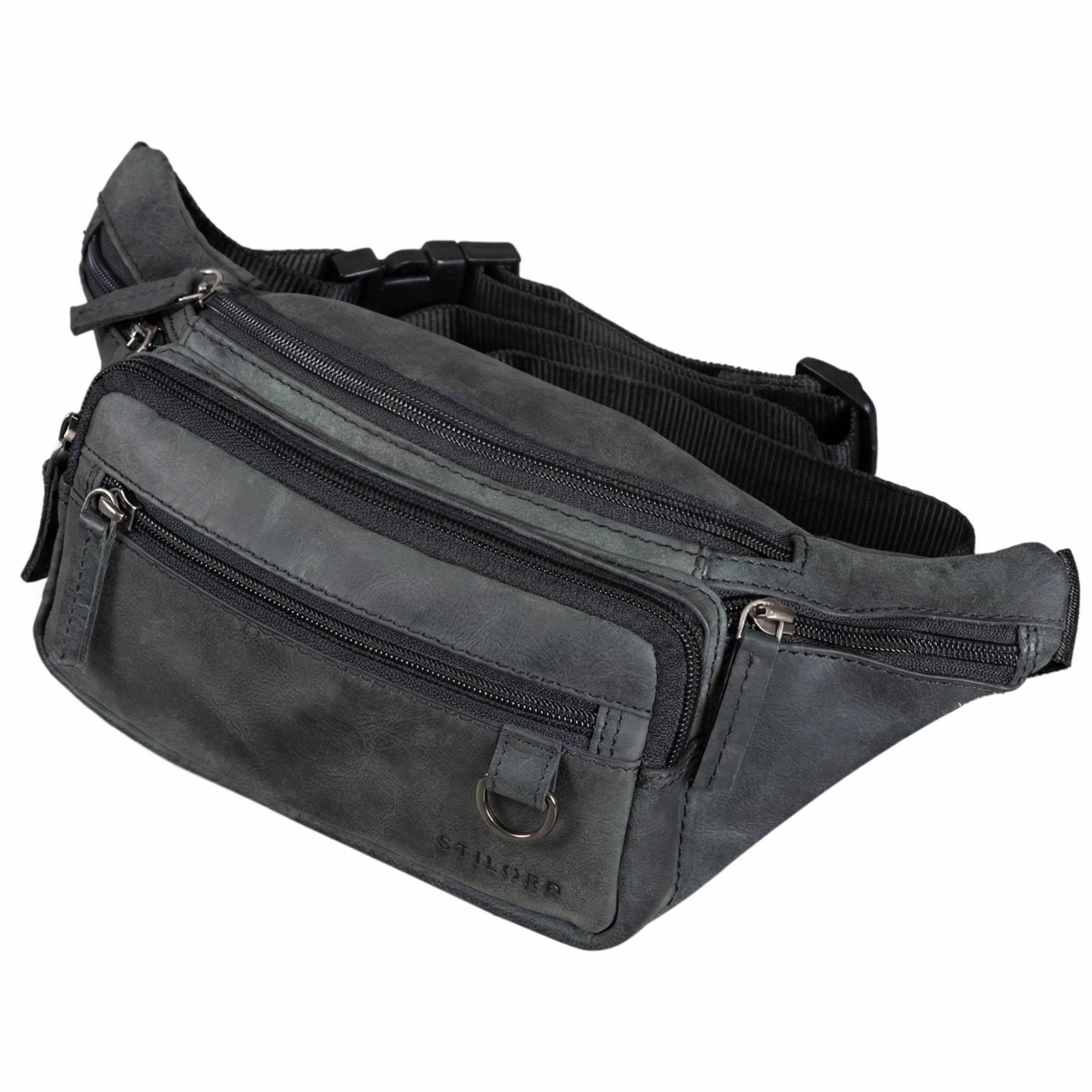 STILORD Robin Premium - Marsupio da uomo in pelle, vintage, in vera pelle, con 6 scomparti con cerniera per smartphone, festival, viaggi, colore: Seppia - marrone, antracite.