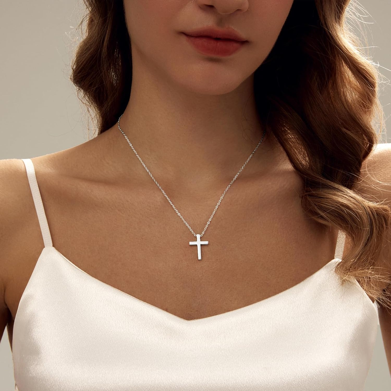 Cross Necklace for Women Gold/Silver Plated Layered Dainty Cross Chain Trendy Choker Satellite Charm Small Crucifix Pendant Gold/Silver Necklace Stackable Hypoallergenic Delicate Gift for Women - Image 4