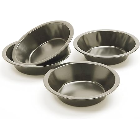 Norpro Nonstick Mini Pie Pans, Set of 4, 5in/13cm x 1.25in/3cm, Silver