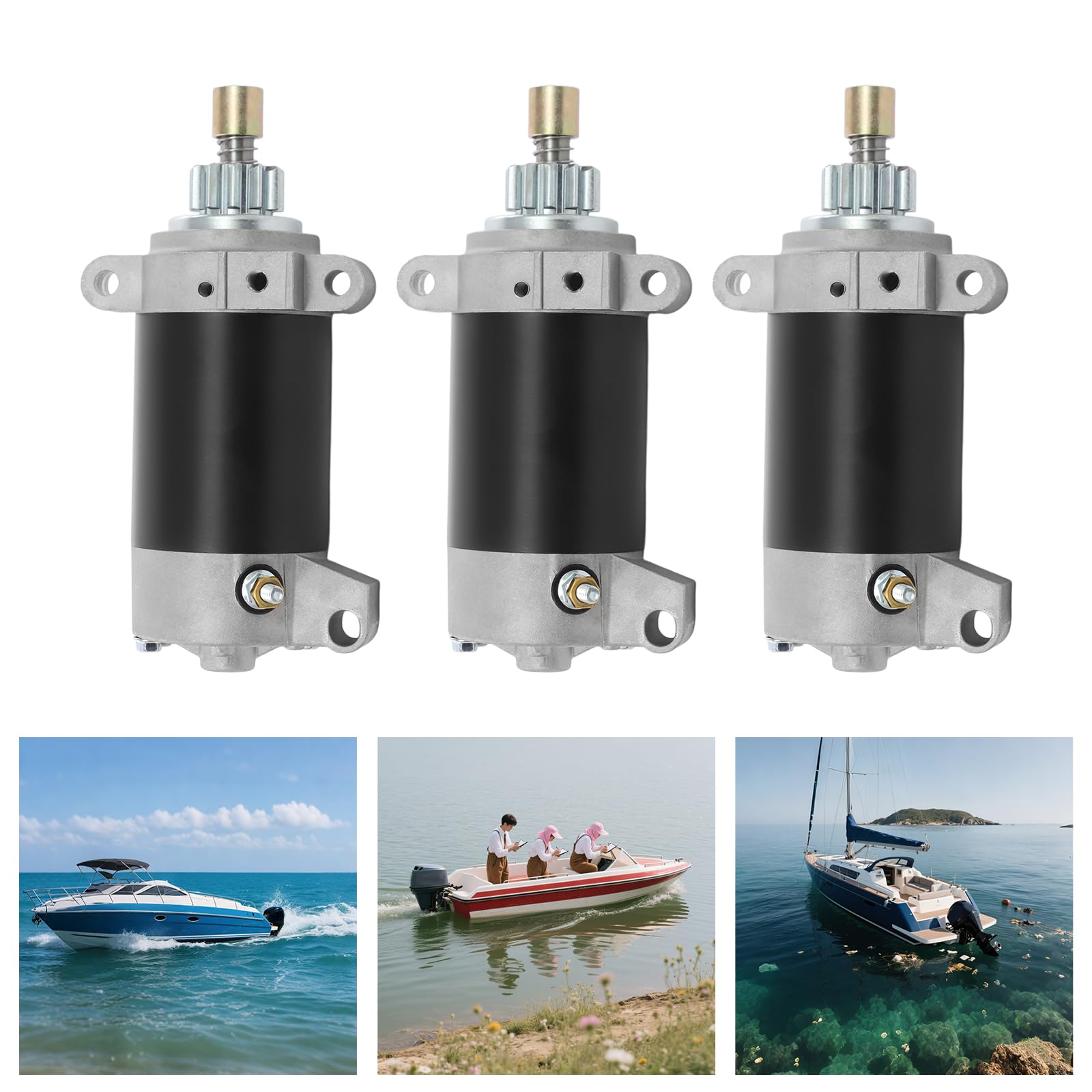 Set di 3 pezzi di ricambio per avviamento del motore fuoribordo in combinazione con F20 6AH-81800 6AH-81800-01 S108-125 410-44145 in laghi, serbatoi, zone costiere