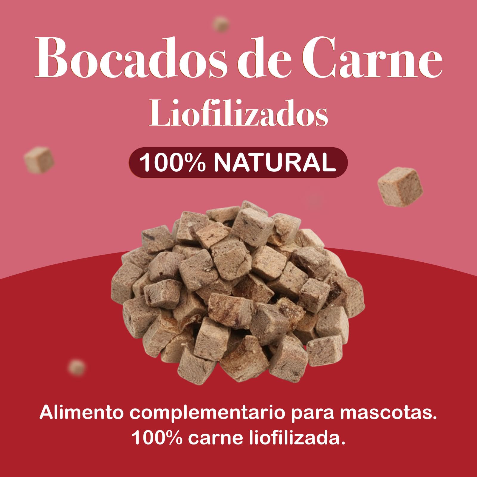 QUINDU'S - Morsi di carne di manzo disidratati per cani e gatti (100 g x 3) | Snack naturale con proteine e sostanze nutritive | Integratore alimentare per pelle e pelliccia | Dieta Barf | Gusto Bue