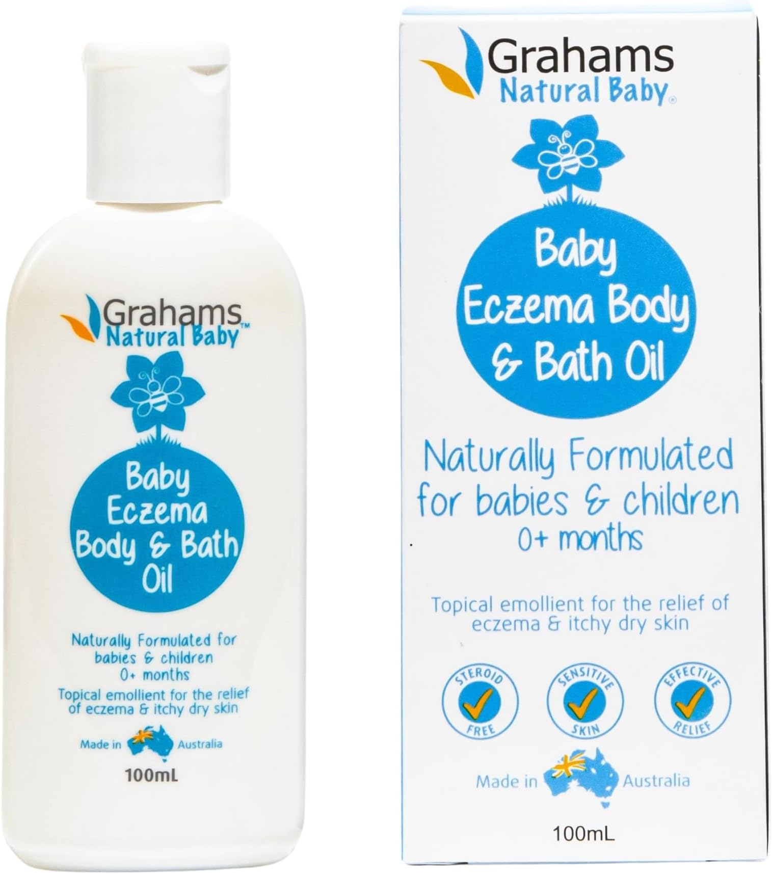 Baby Eczema Body and Bath Oil - Cradle Cap & Eczema Treatment - Clinically Proven - For Ages 0+ Months to 12 Years (1 x 100 ml)