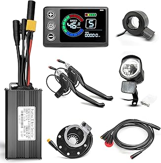 EBike Conversion Kit 350W/800W, 36V/48V/52V 17A 26A Brushless Sinewave Controller Color LCD CS866 with USB Display for Electric Bicycle Scooter Mountain Bike Parts