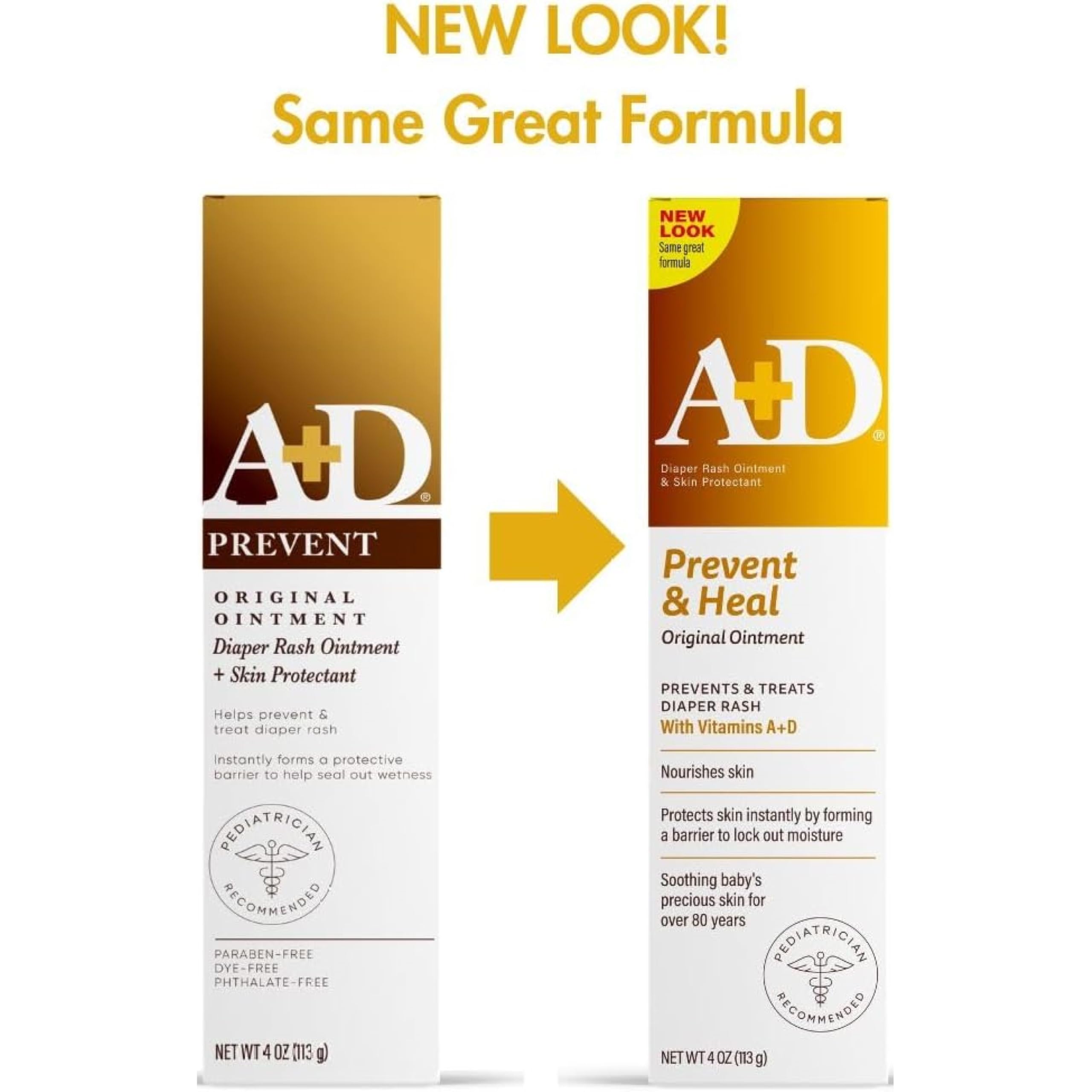 A+D Original Diaper Rash Ointment and Skin Protectant, 4 oz (113 g)