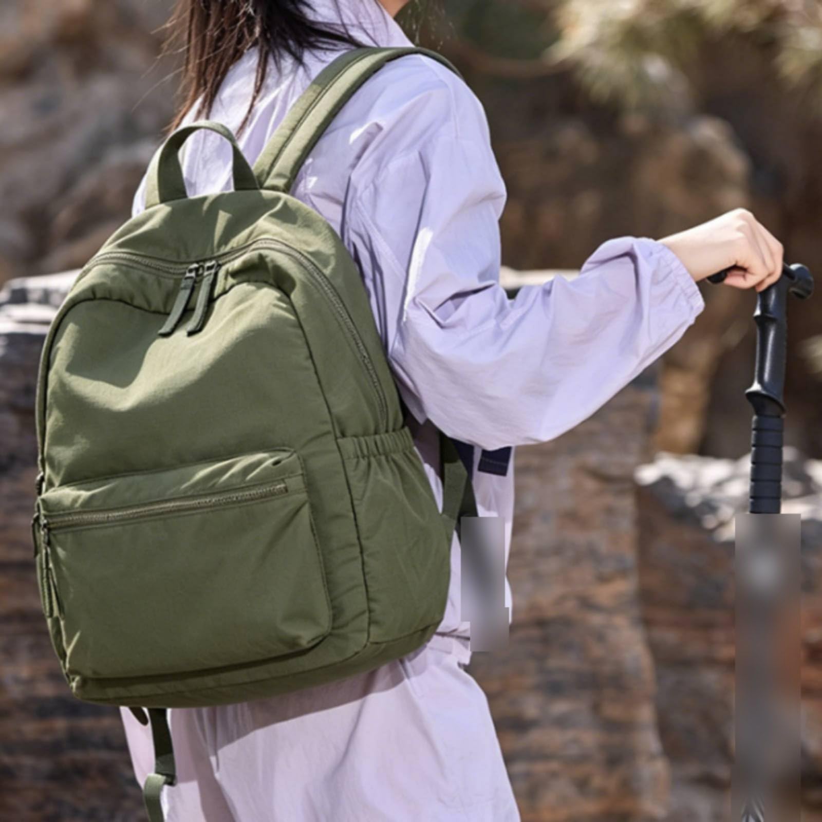 Zaino Impermeabile da Viaggio Leggero da Giorno Unisex Nylon con Tracolle Struttura Traspirante Adatto per Escursioni Giri, Array, Arancione