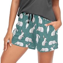 Womens Pajama Shorts Sleepwear Lounge Sleep Bottom with Pockets S-XXL