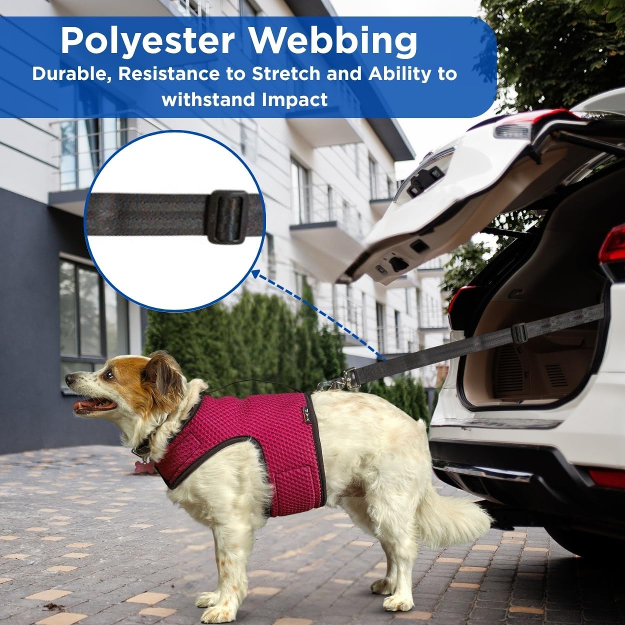 YAP Universal Pet Seat Belt® – Retractable Dog Car Harness Seat Belt, Adjustable Dog Car Seat Belt with Heavy Duty Swivel & Steel Clip Hook (Small-Medium)