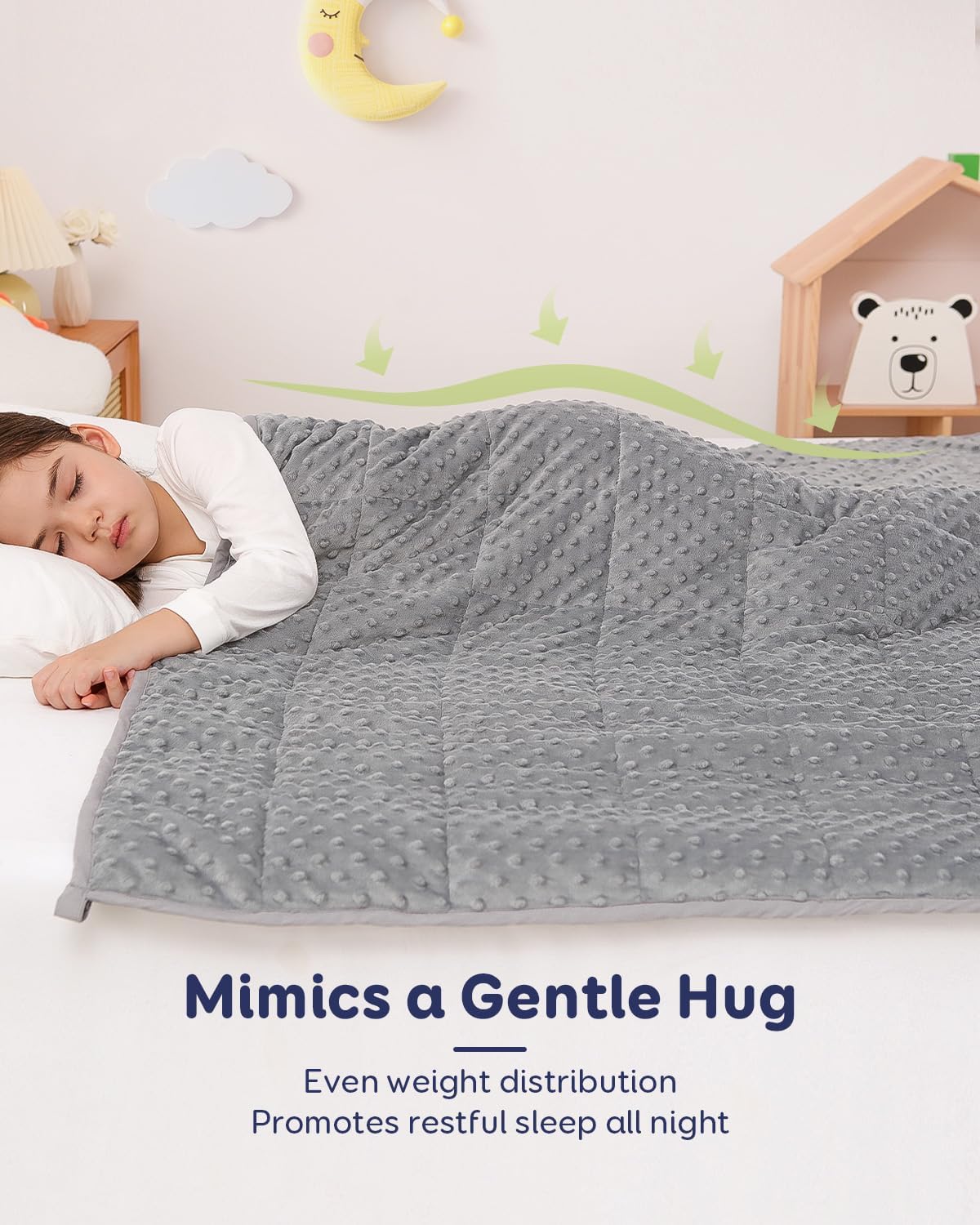 Kivik 3 lbs Weighted Blanket, Cooling Soft Minky Dotted Heavy Blankets Throw for Better Relaxing & Sleeping, Machine Washable, 36x48 Inches, Grey - Image 2