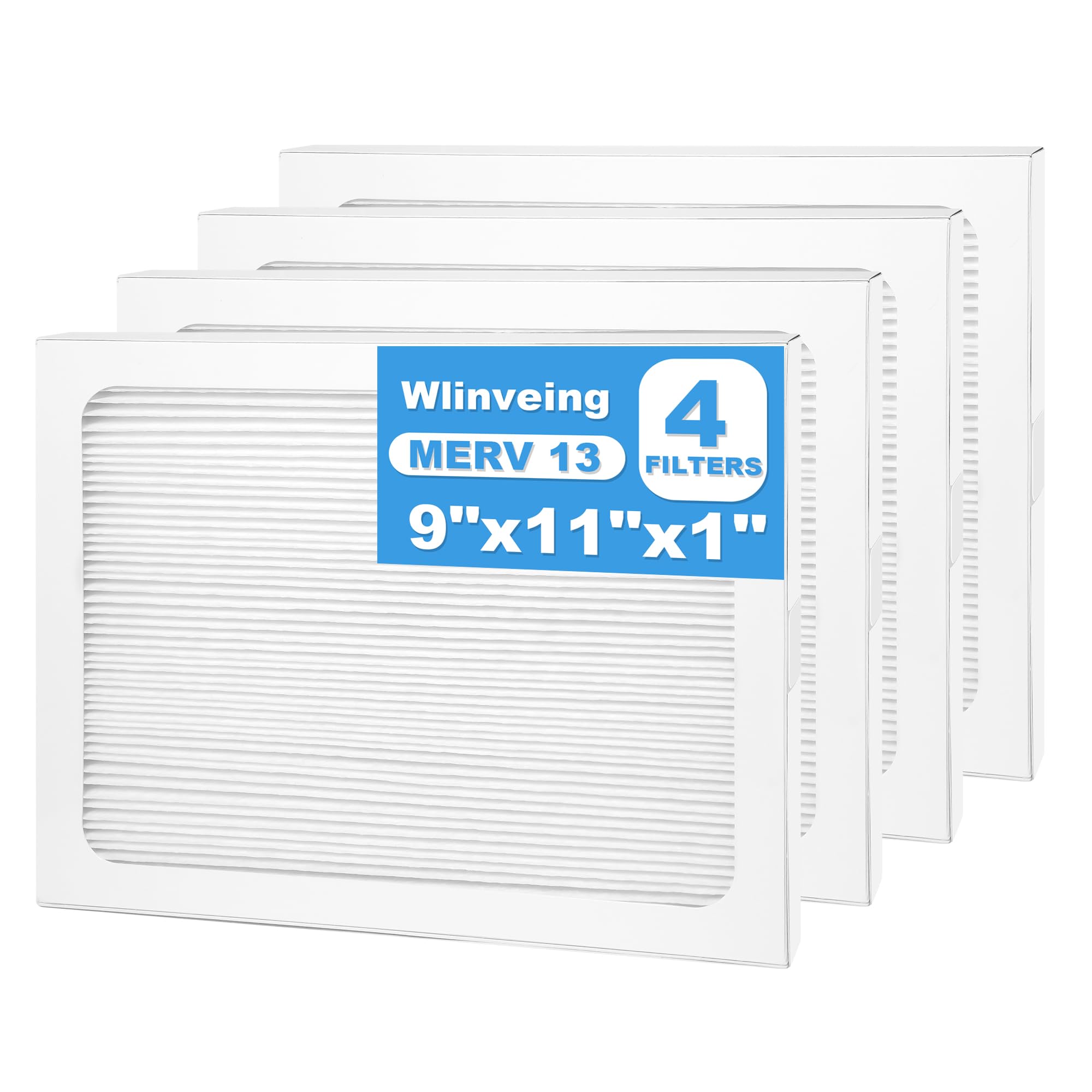 9 x 11 x 1 Dehumidifier Filter MERV 13 Compatible with Santa Fe Compact70, Ultra70, Element, Compact2, UA 65H dehumidifier Models, 4 Packs