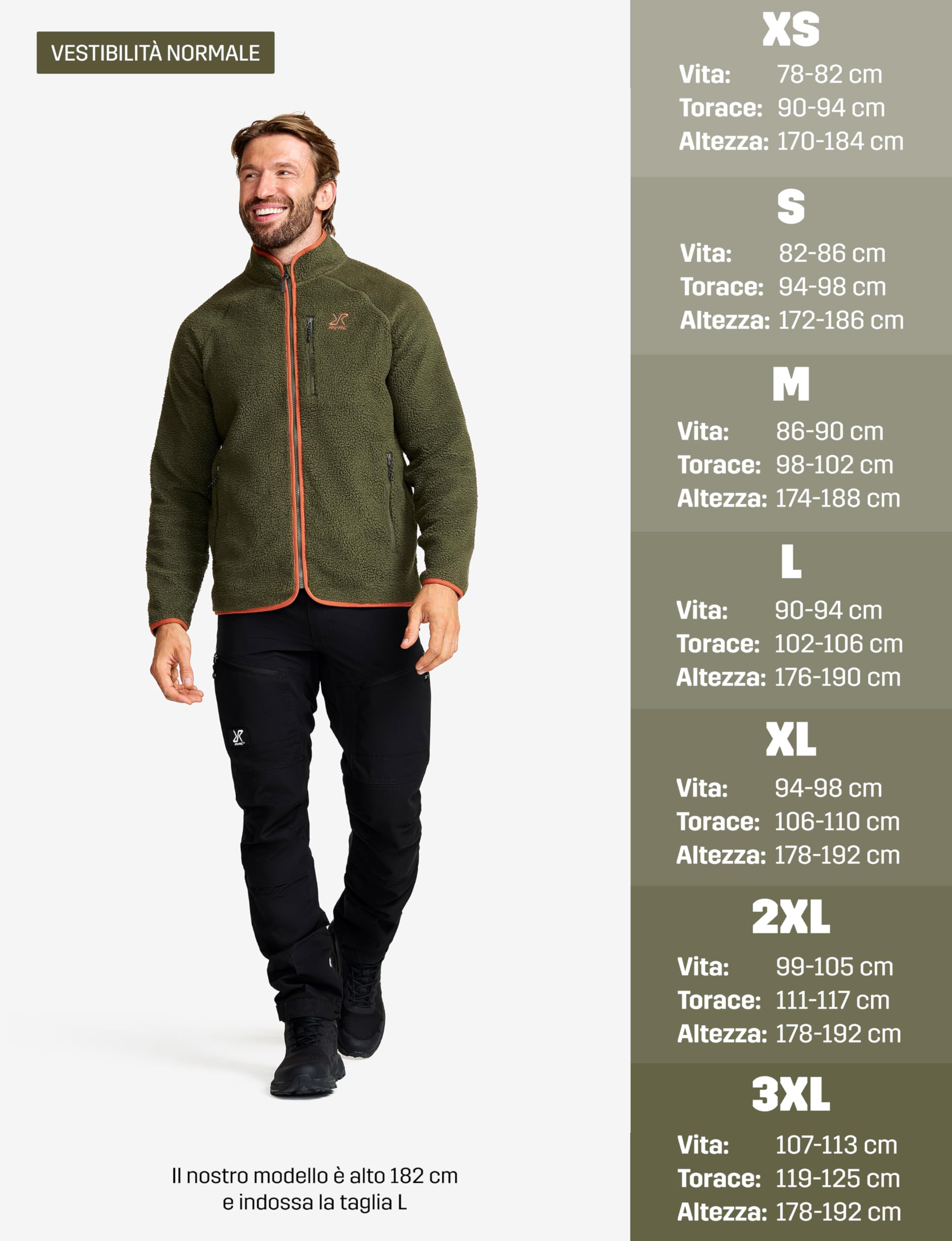 RevolutionRace Canyon Full-Zip Pile Fleece da Uomo, Giacca in Pile da Esterno Perfetta per l'escursionismo