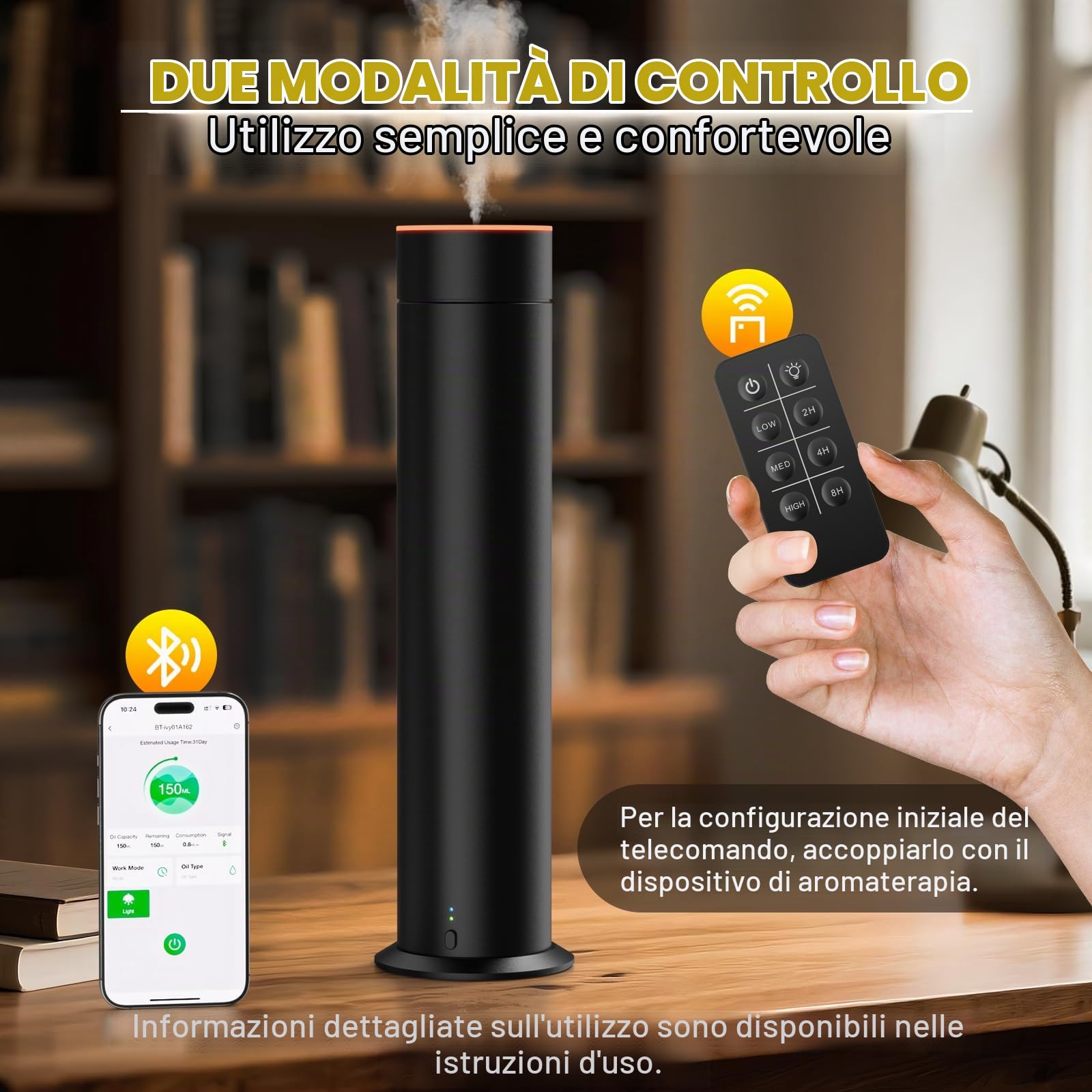 ShinePick - Set di diffusori di aromi senz'acqua, diffusore di oli essenziali, senza acqua, diffusore di profumo di lusso, con 5 bottiglie di olio essenziale