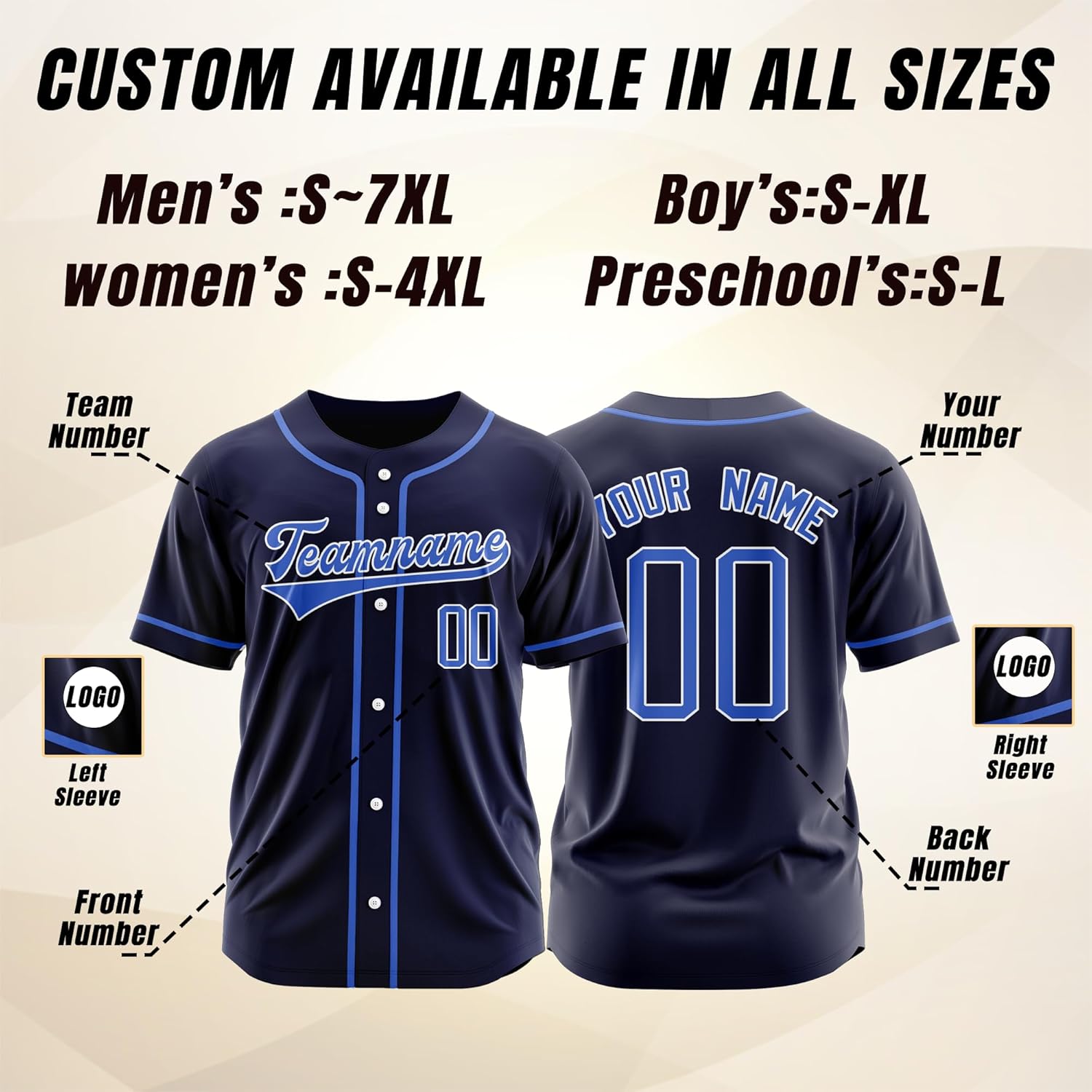 Custom Baseball Jersey Personalized Name Team Name Number,Baseball Jersey Customize for Men Women Youth - Image 2
