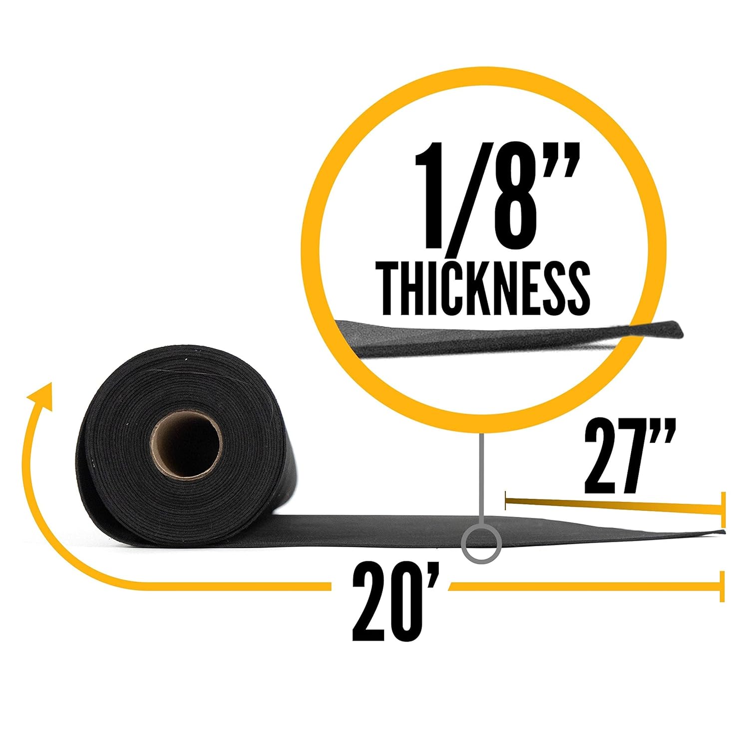 US Cargo Control 27" x 20' Neoprene Floor Runner - Black