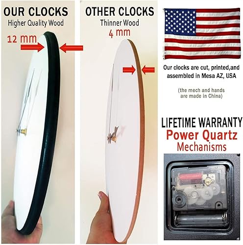 Miniatura 4 de The Big Clock Store Prescott - Reloj de pared de pergamino  Mecanismo de cuarzo ultra silencioso  Hecho a mano en Estados Unidos hermoso color