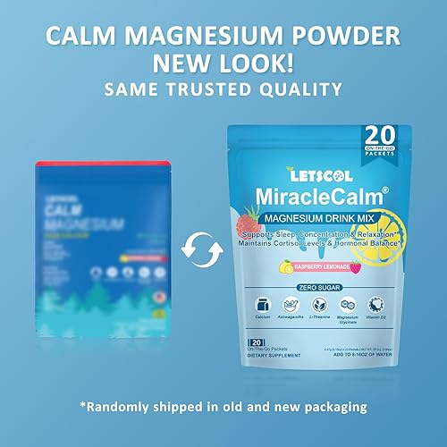 Miniatura 7 de MiracleCalm - Mezcla de bebida en polvo, suplemento de calcio y magnesio calmante, bebida de cortisol en polvo para dormir, relajada y concentrada