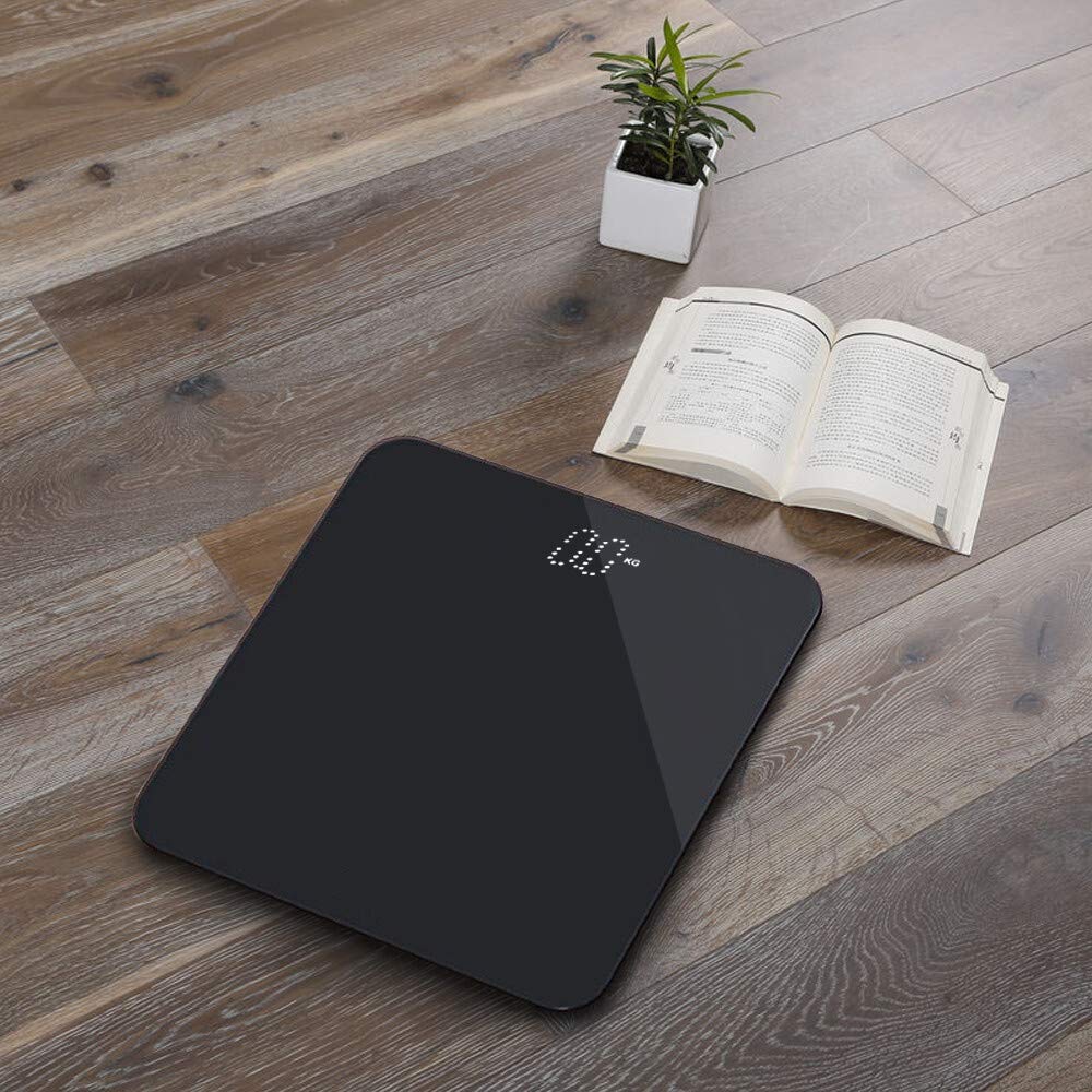 Bilancia pesapersone Elettronica Digitale in Acciaio con Vetro Protettivo, Colore Puro, Portata 400 libbre, misurazione accurata (Dimensioni: Bianco) (Argento Bianco) (Argento Nero)