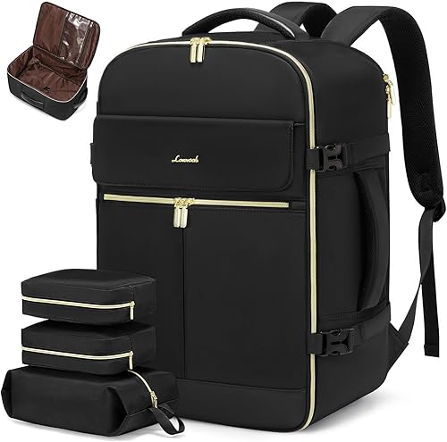 LOVEVOOK Mochila de viaje grande para mujeres y hombres, Negro - LOVEVOOK Mochila de viaje grande para mujeres y hombres, Negro -