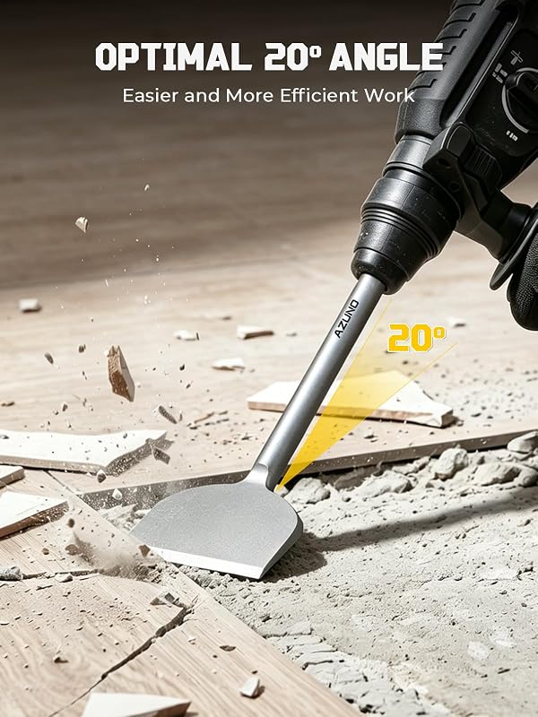 AZUNO SDS Plus Chisel Set, 3PCS Tile Removal Bits with Flat Chisels by AZUNO - Image 4