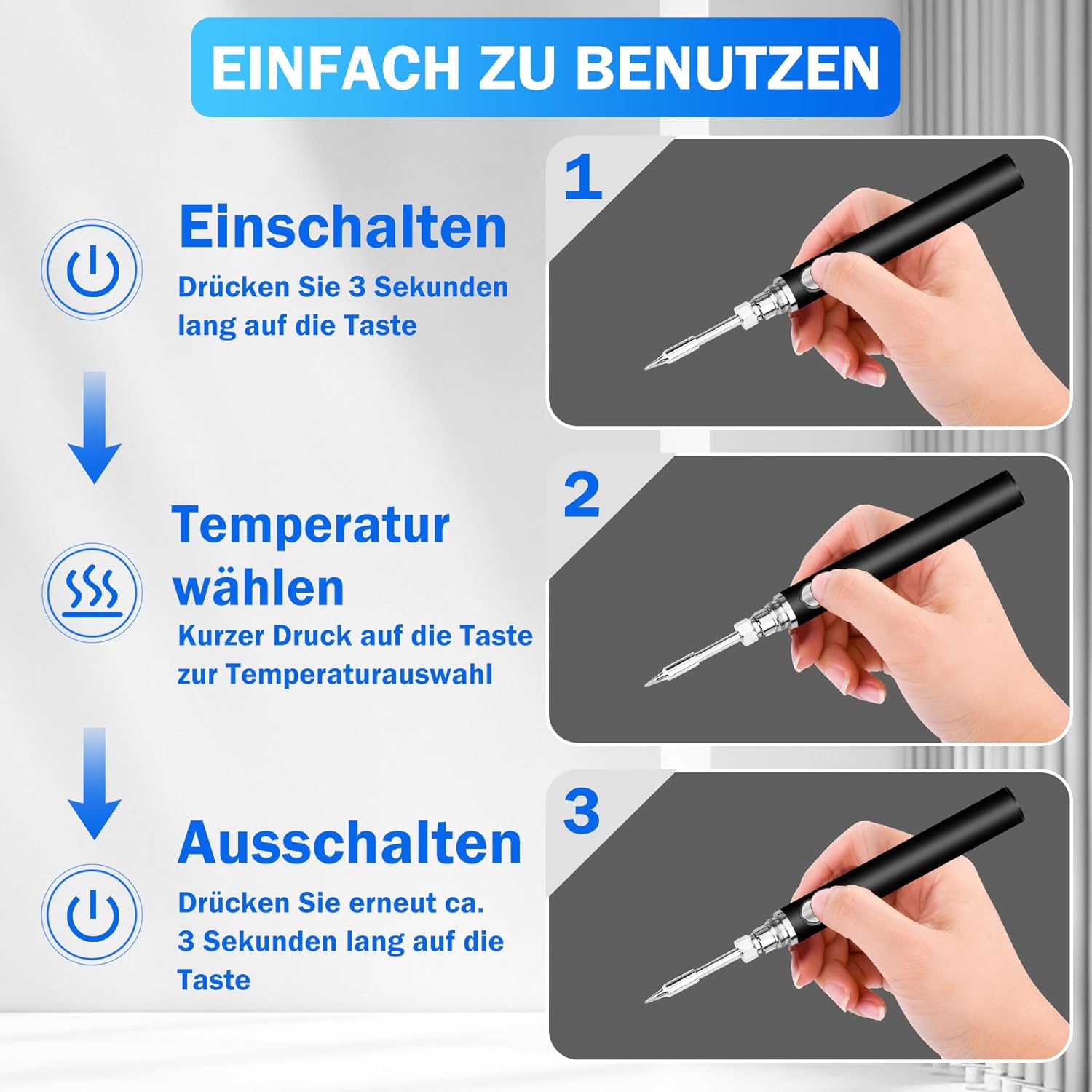 Soldering iron power and temperature control