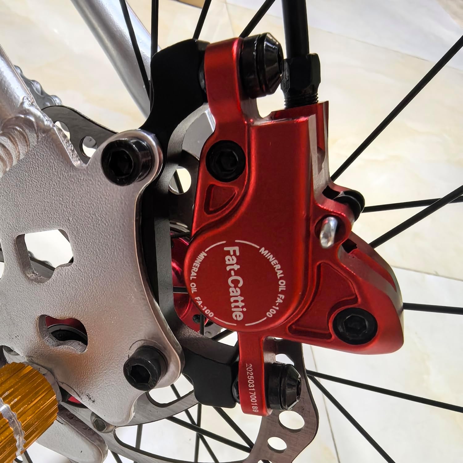 Bike Hydraulic Disc Brake Set with 160mm Rotors,For Mountain Bike e-Bike Fat Bike Road Bike(Right Front Brake& Left Back Brake) (Red)