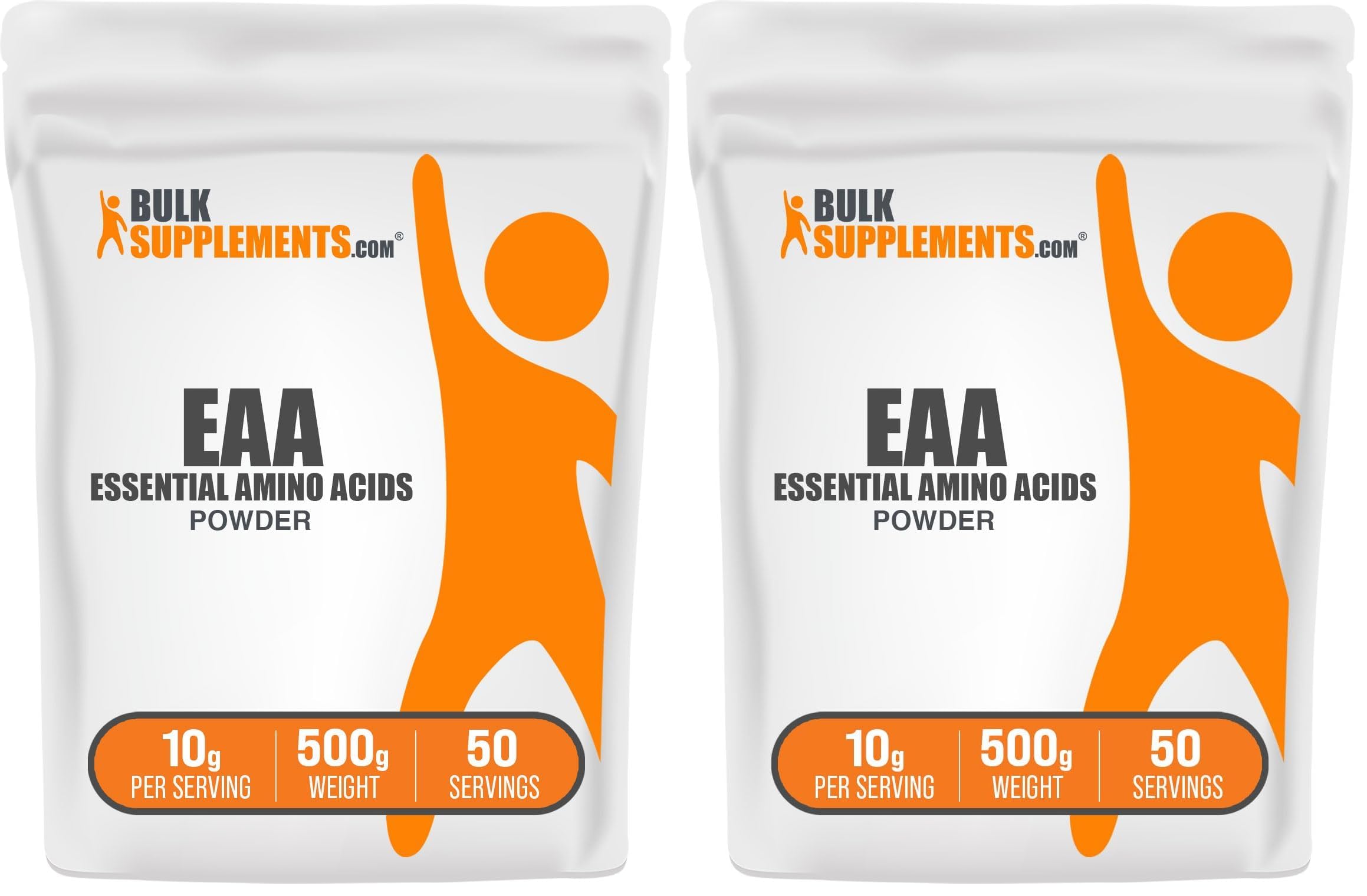 BulkSupplements.com Essential Amino Acids Powder - Essential Amino Acids Supplement, EAA Powder - Unflavored & Gluten Free, 10g per Serving, 500g (1.1 lbs) (Pack of 2) 1.1 Pound (Pack of 2)
