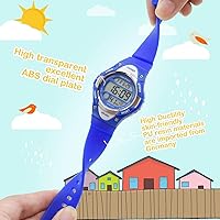 Vista 2 de Reloj digital deportivo para niños y niñas, resistente al agua, relojes electrónicos con alarma LED, cronómetro