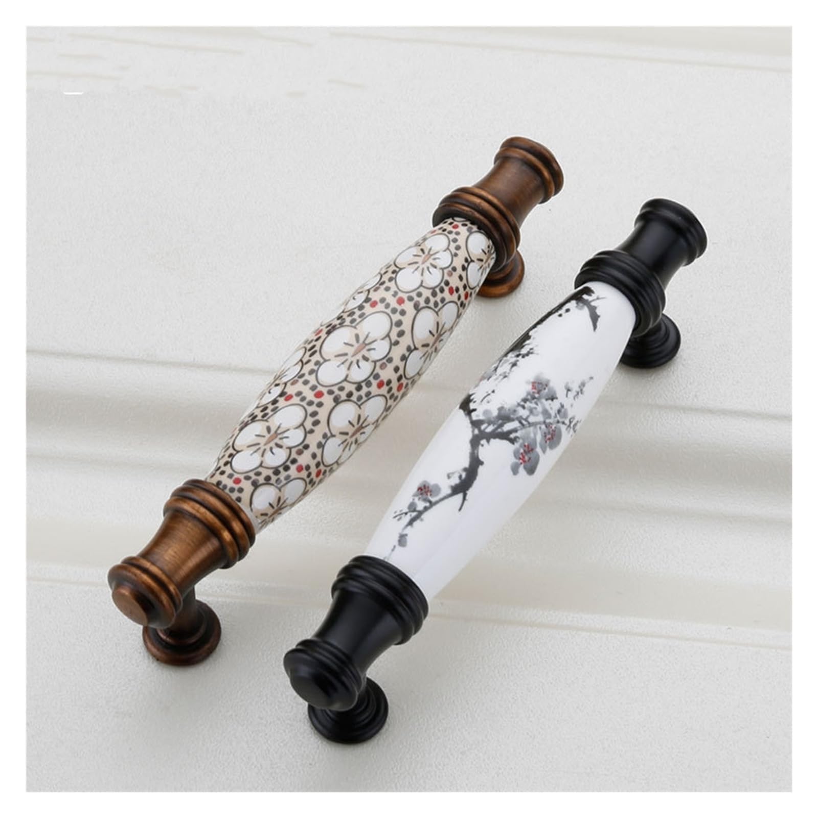 Generico Pomelli decorativi per cassetti in ceramica a forma di fiore, 10 pezzi, per guardaroba e mobili(Style 2)