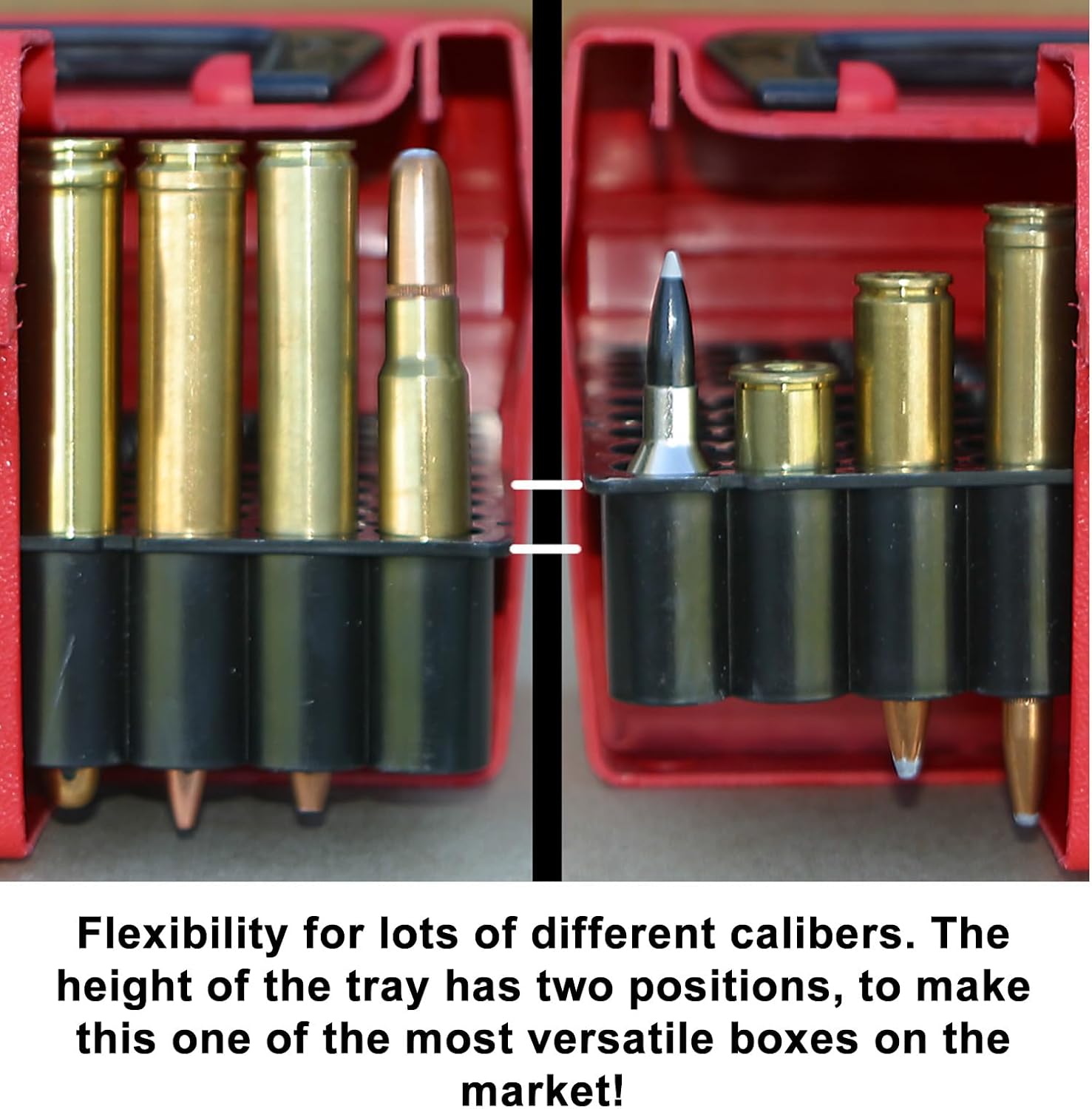 MTM Case-Gard R-100-10 Deluxe Ammo Box 100 Round | Fits 22-250 243 270 308 Win 30-06 | Includes Adjustable Inner Trays | Made of Polypropylene | USA Made | Green