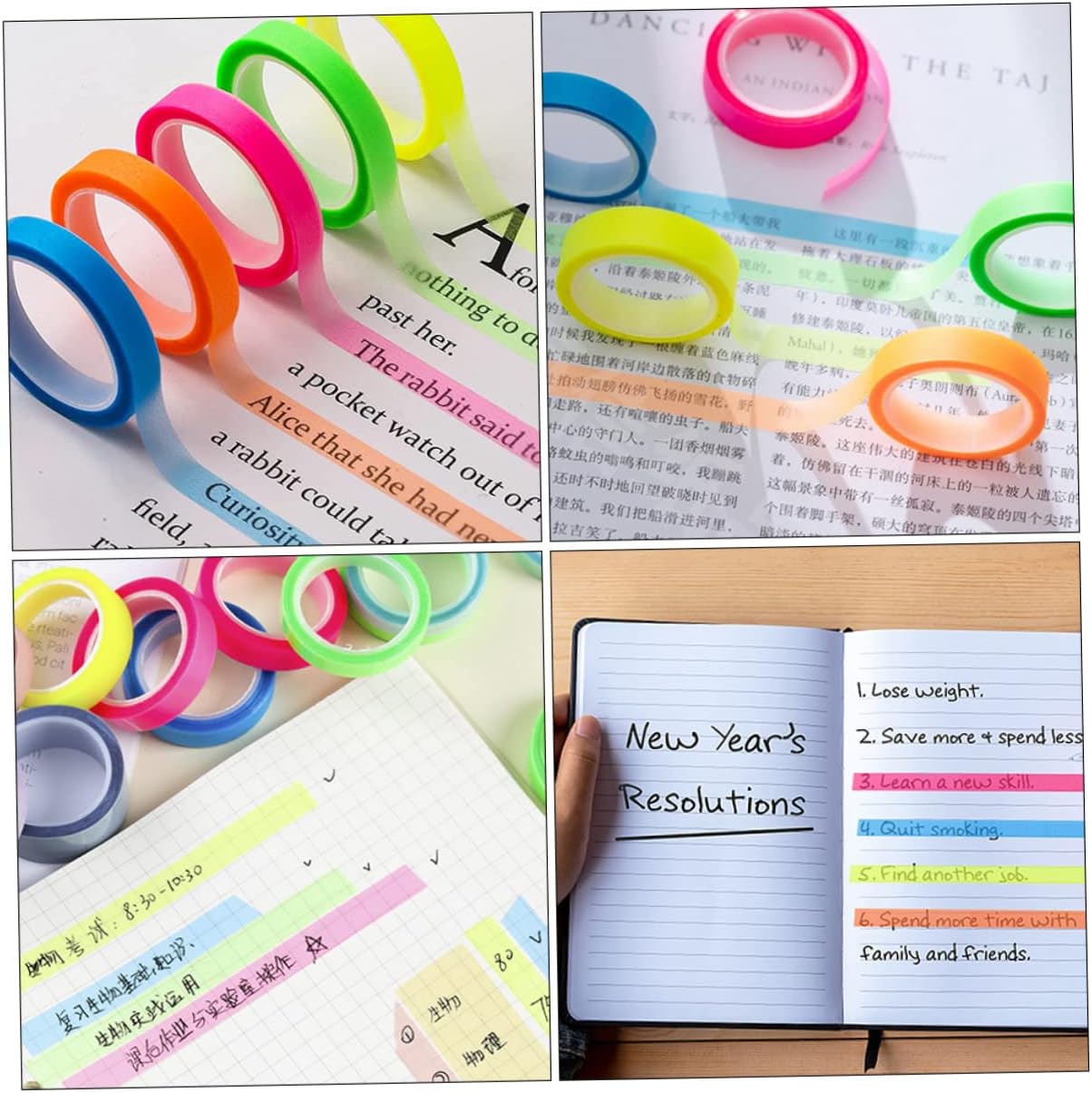 Lurrose 100rolls Transparent Sticky Flags Multi-Functional Page Markers for Office and Study for Book Tabs and Annotating and Easy to Use Colors