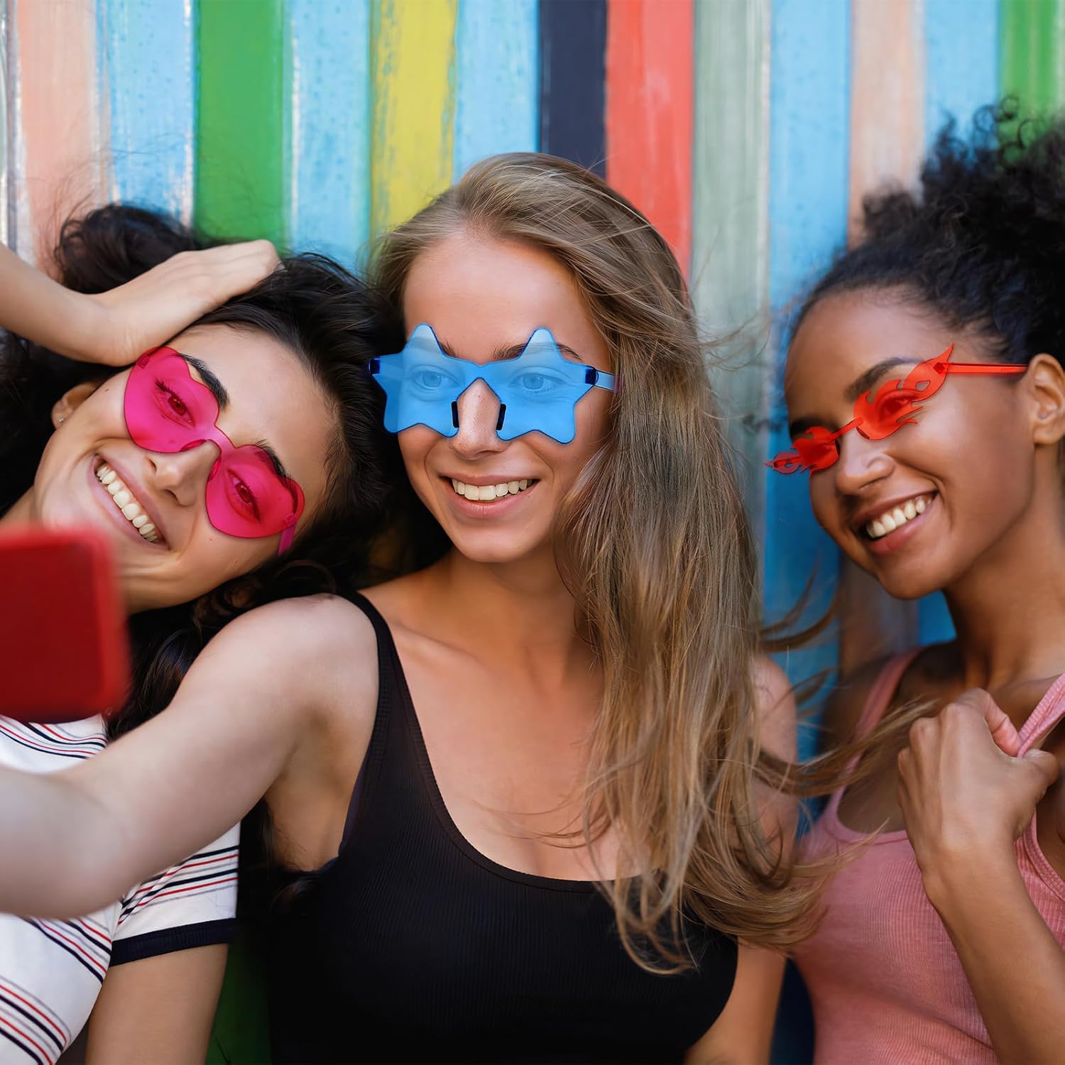 Pibupibu 12/24 Pack Fun Mixed Rimless Party Glasses Bulk, Colorful Funny Sunglasses Set for Bachelor Party Favors - Image 5