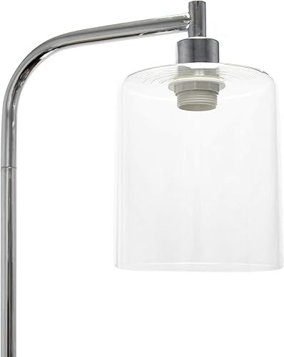 Miniatura 7 de Simple Designs LF1036-CHR Lámpara de pie de linterna de hierro industrial de estilo antiguo con pantalla de vidrio, cromo