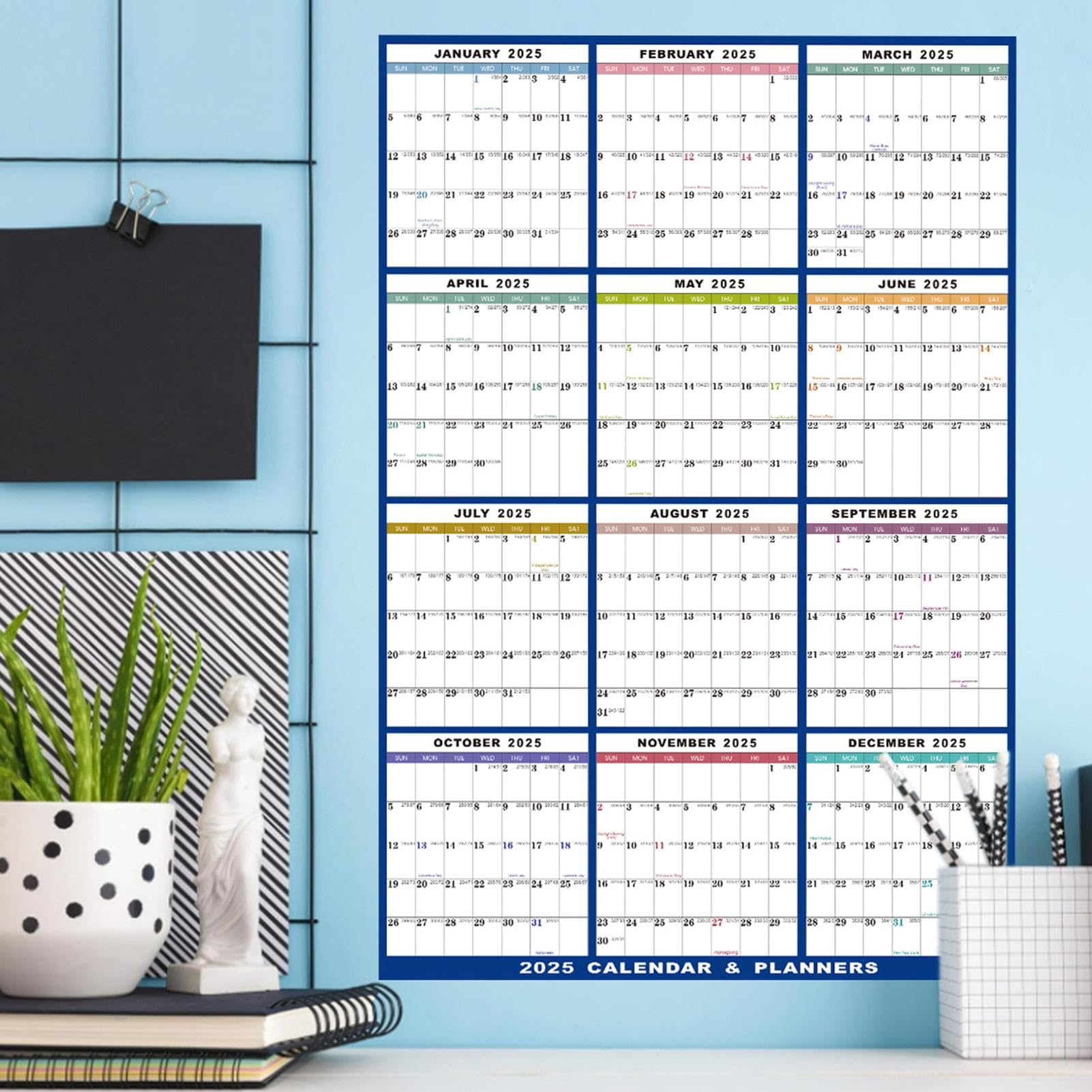 Magnetische jaarplanner, wandkalender, afwasbaar, herbruikbaar, wit bord, whiteboard-planner voor kantoor, familieorganisatie, studie Magnetische jaarplanner, wandkalender, afwasbaar, herbruikbaar, wit bord, whiteboard-planner voor kantoor, familieorganisatie, studie