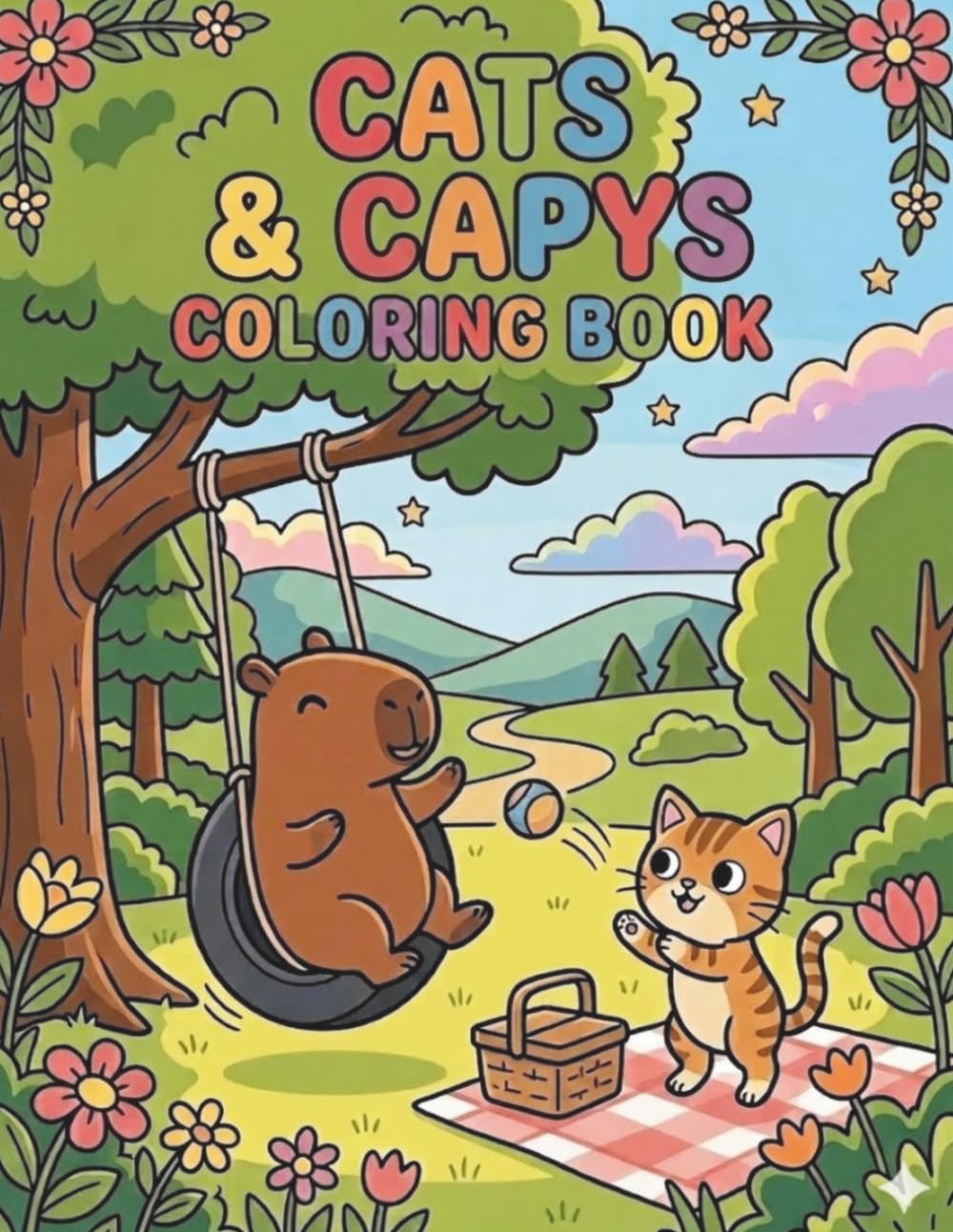 Cats & Capys Coloring Book