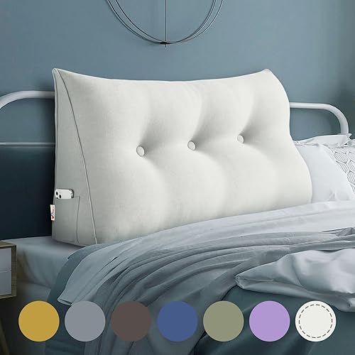 Miniatura 1 de Almohada de cuña grande para cabecero, cojín de respaldo para adultos para sentarse en la cama, almohada ergonómica de lectura para posicionamiento
