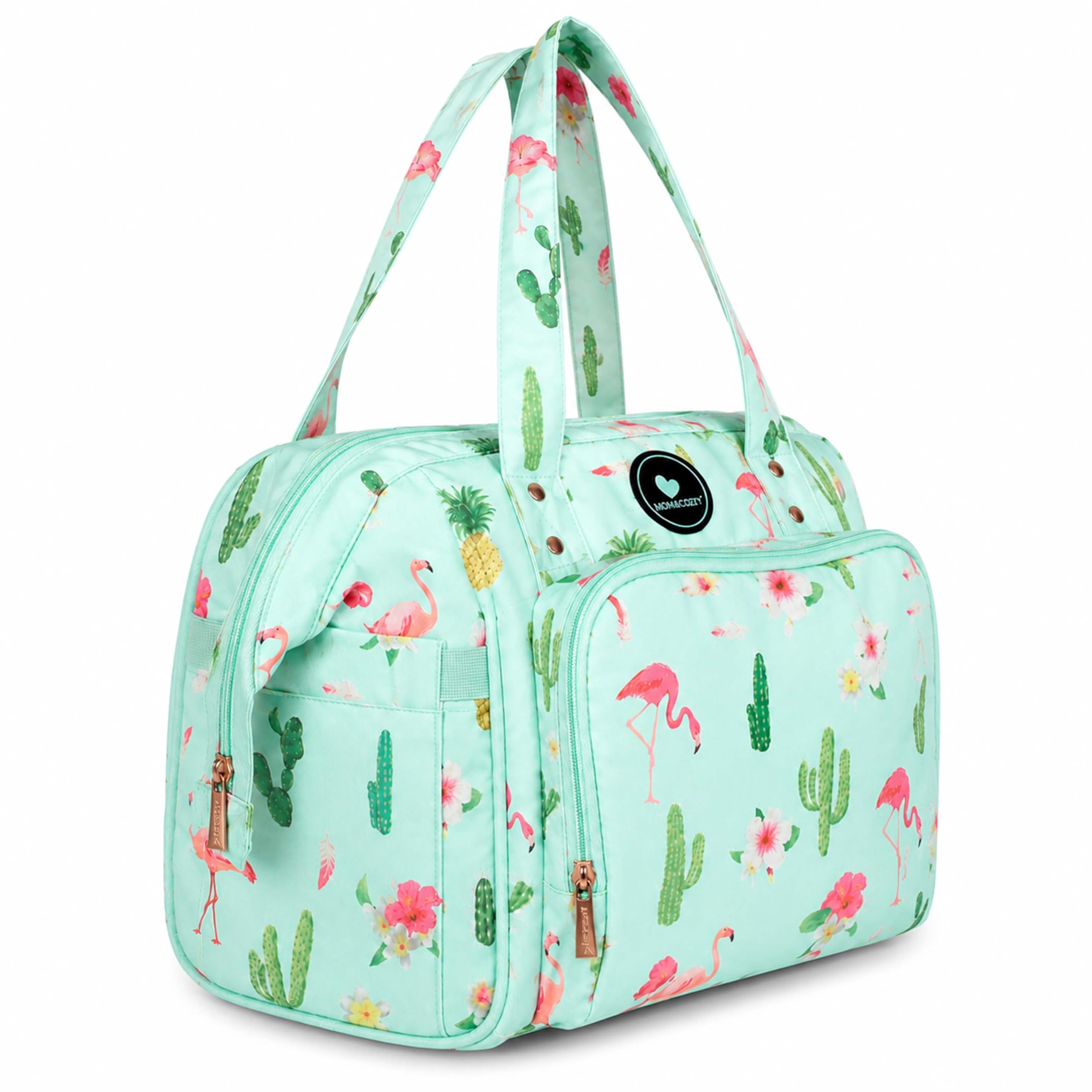 Unisex Mini Diaper Bag For Mothers|Small Diaper Handbag For Mom For Travel (Green Leaf),Travel Tote-image-34