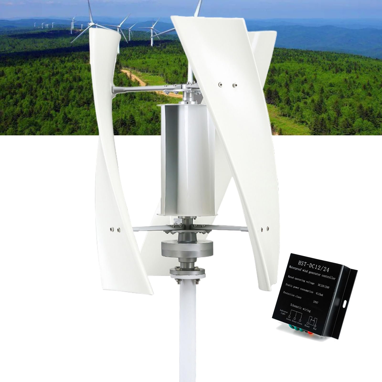 Zestawy generatorów turbin wiatrowych o osi pionowej 3000W 12V 24V 48V W/kontroler dla morskich, dom 3 ostrza 3 fazowy generator magnetów staÅ‚ych AC (220V)